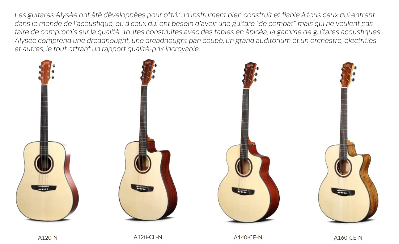 A140-CE-N - elektrifizierte Cutaway-Auditorium-Akustikgitarre
