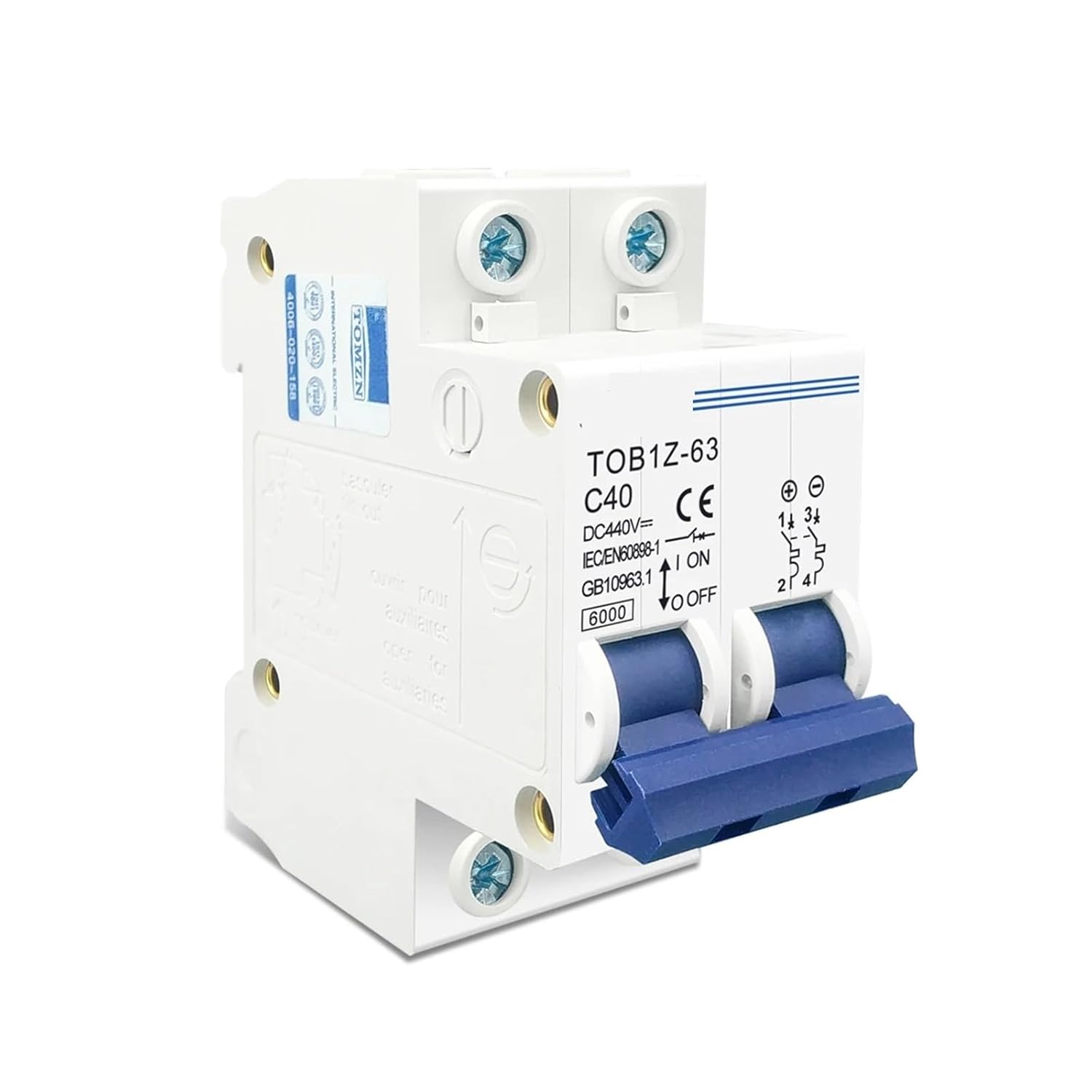 2P 63A DC 440V 回路遮断器 MCB Cカーブ