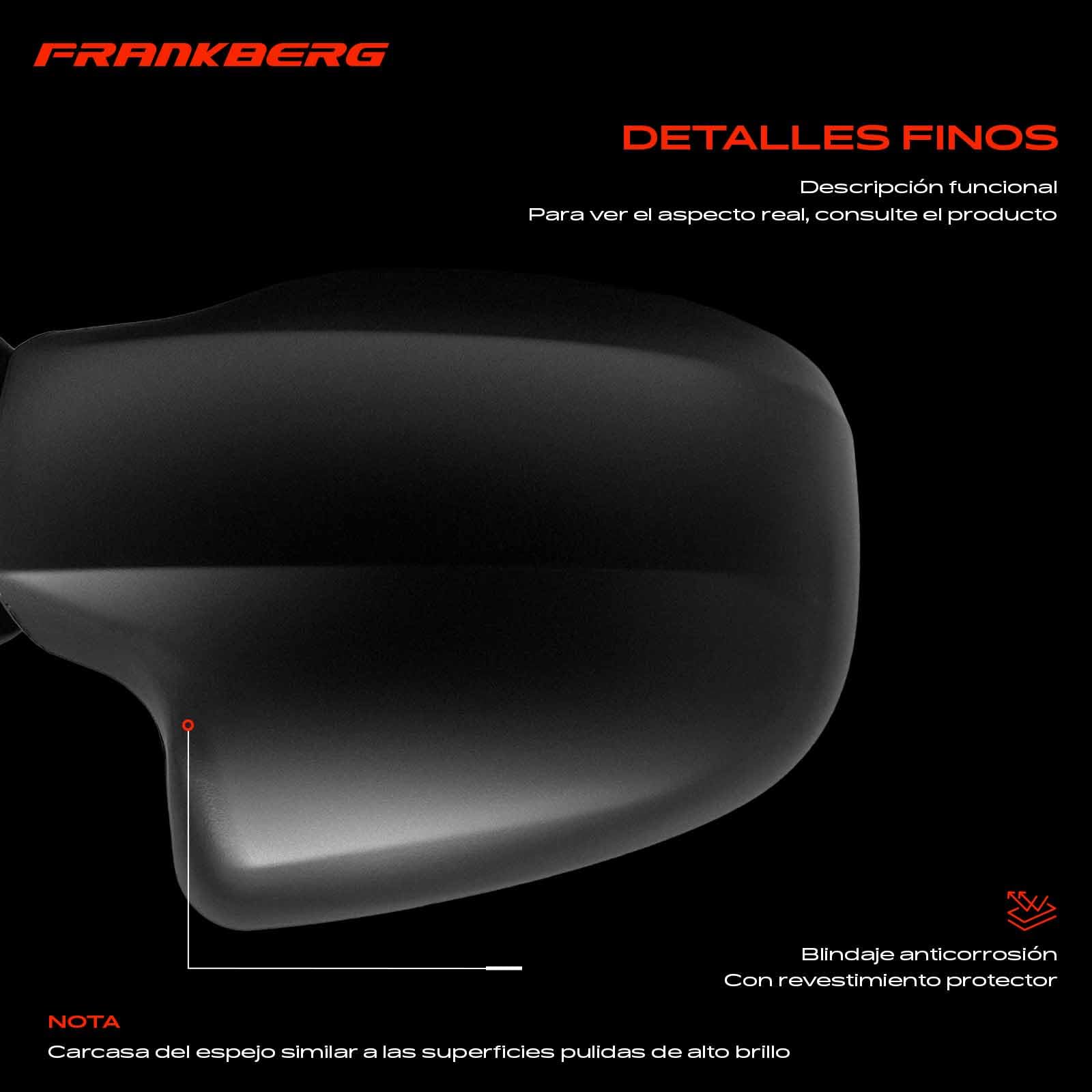 Frankberg Cable de tracción para espejo retrovisor exterior manual | 963015207R; Compatible con: Logan MCV KS, S.a.n.d.e.r.o/Stepway I BS, Recogida en Logan, EE.UU., Caja para el polvo