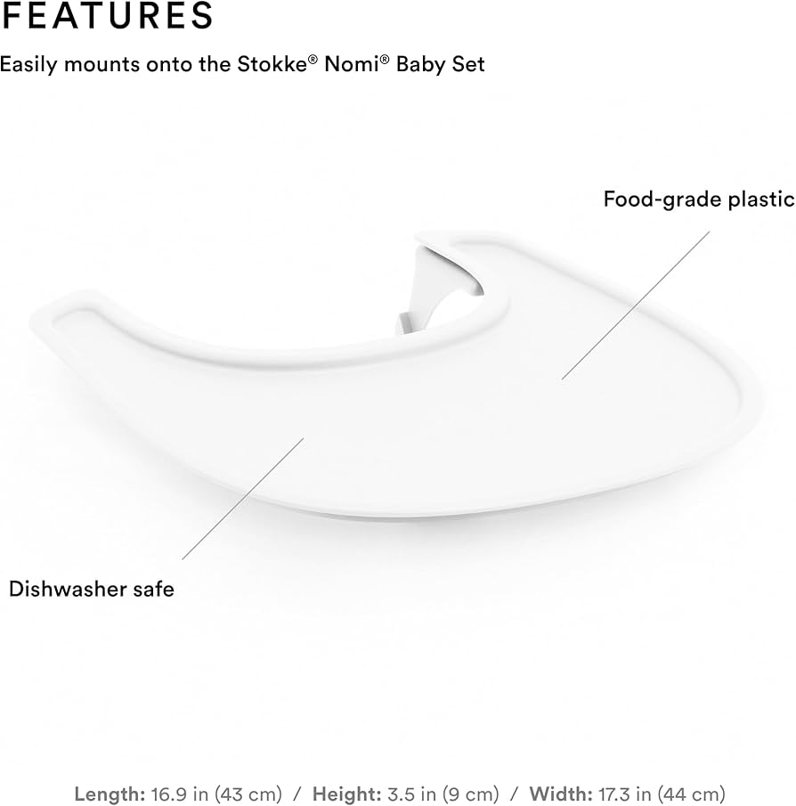 Amazon.com : Stokke Tray for Nomi, White - Easily Mounts on