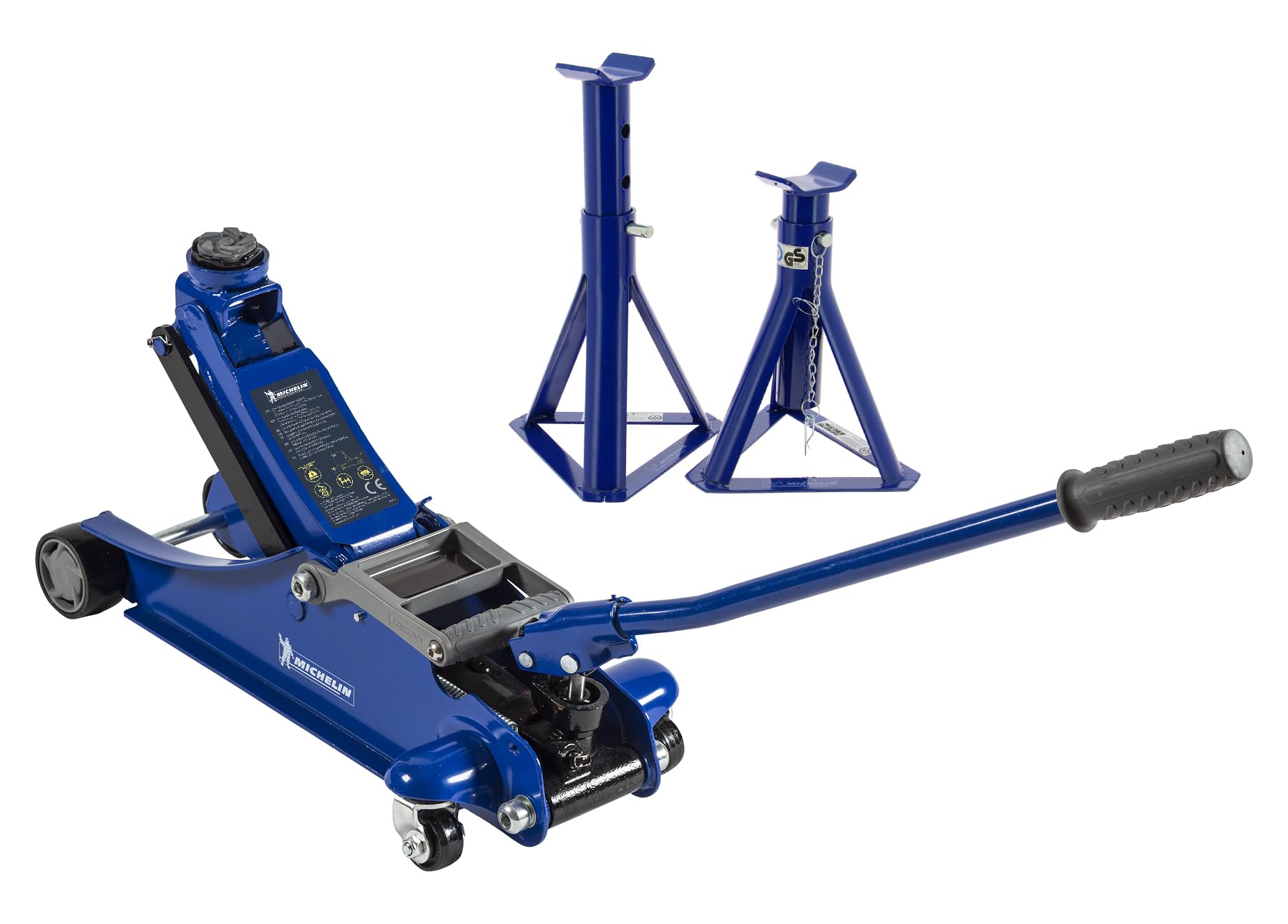 Kit Mécanique Voiture Cric Hydraulique 2,5T Avec Chandelles 3T - Kit Levage Véhicule - Hauteur Min 85mm Max 365mm Cric Voiture