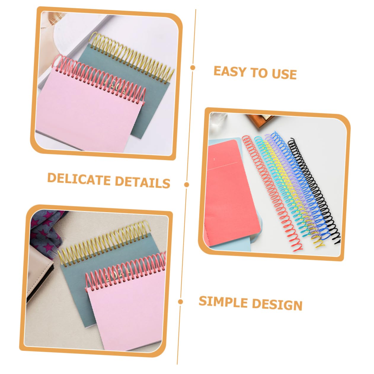 OSALADI 4 Set Libro Della Bobina Spirale Legante Spirali Per Rilegatura Di Quaderni Sciolto Anelli Raccoglitori A Fogli Mobili Anelli Per Blocco Note A Fogli Mobili Plastica 12 Pezzi * 4