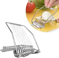 Cortador de Ovos Inox 8 Tiras, Fatiador Multiuso para Cozinha Prática