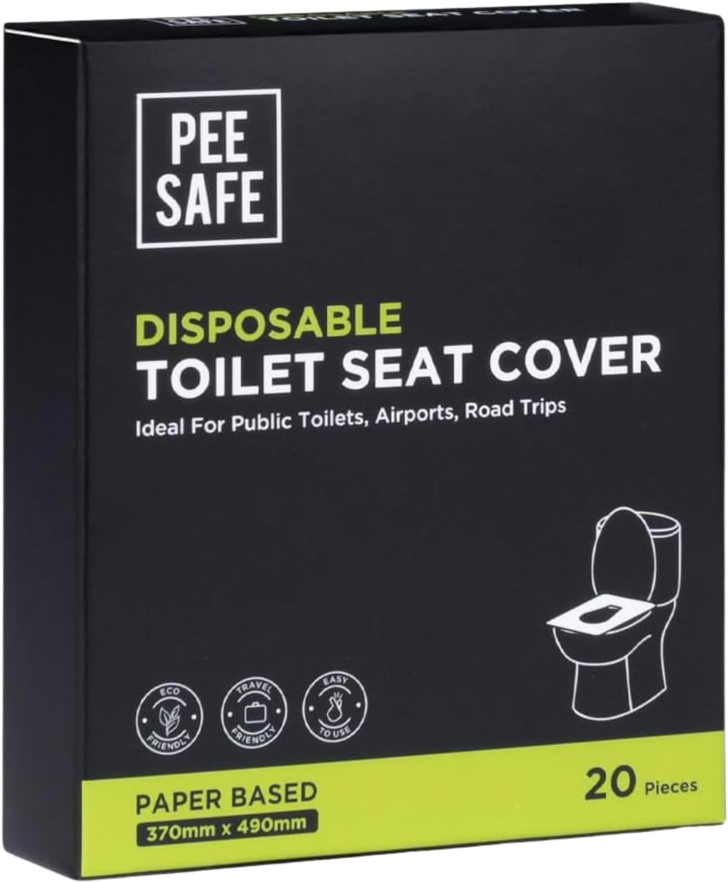 Pee Safe Disposable Toilet Seat Covers | Protects Against Germs | Reduces The Risk Of UTI | For Public Toilets | Travel-Friendly | Environment Friendly | Pack Of 20