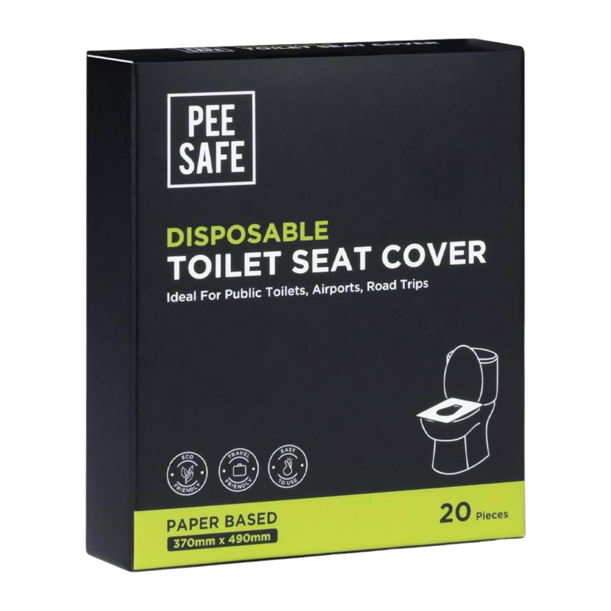 Pee Safe Disposable Toilet Seat Covers | Protects Against Germs | Reduces The Risk Of UTI | For Public Toilets | Travel-Friendly | Environment Friendly | Pack Of 20