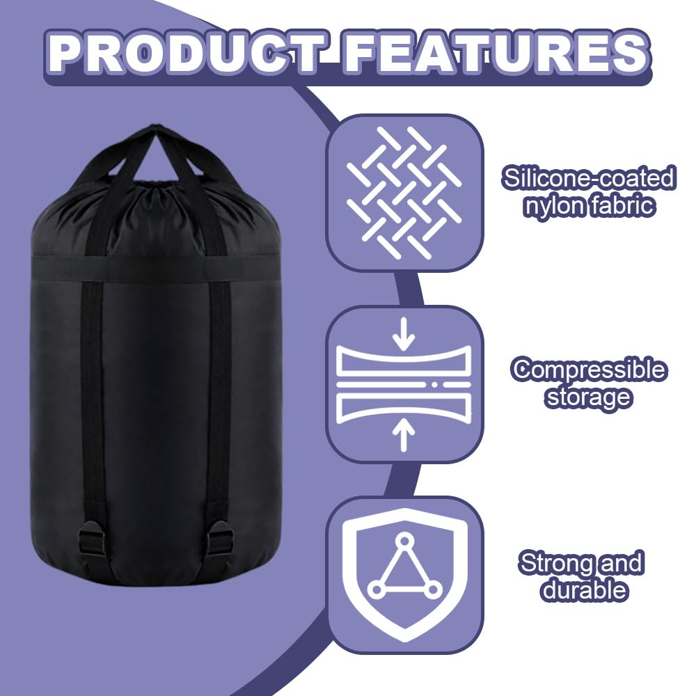 Sacco a compressione per sacco a pelo, sacca a compressione per attività outdoor, zaino resistente all'acqua, per attività outdoor, campeggio, sport, sport acquatici (43 * 22 cm)