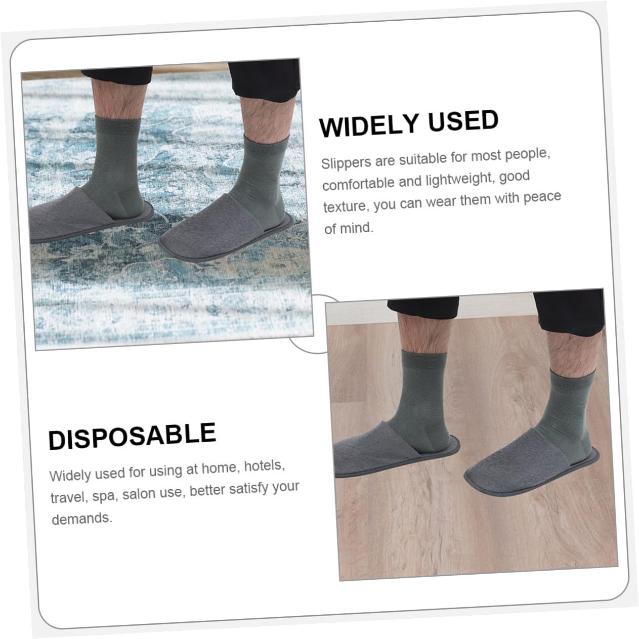 NOLITOY Pantofole da Viaggio Pieghevoli 20 Paia in Pile per Uomo e Donna | Design Monouso Leggero, Adatte per Spa, Formato Portatile per Uso in Hotel e Durante gli Spostamenti