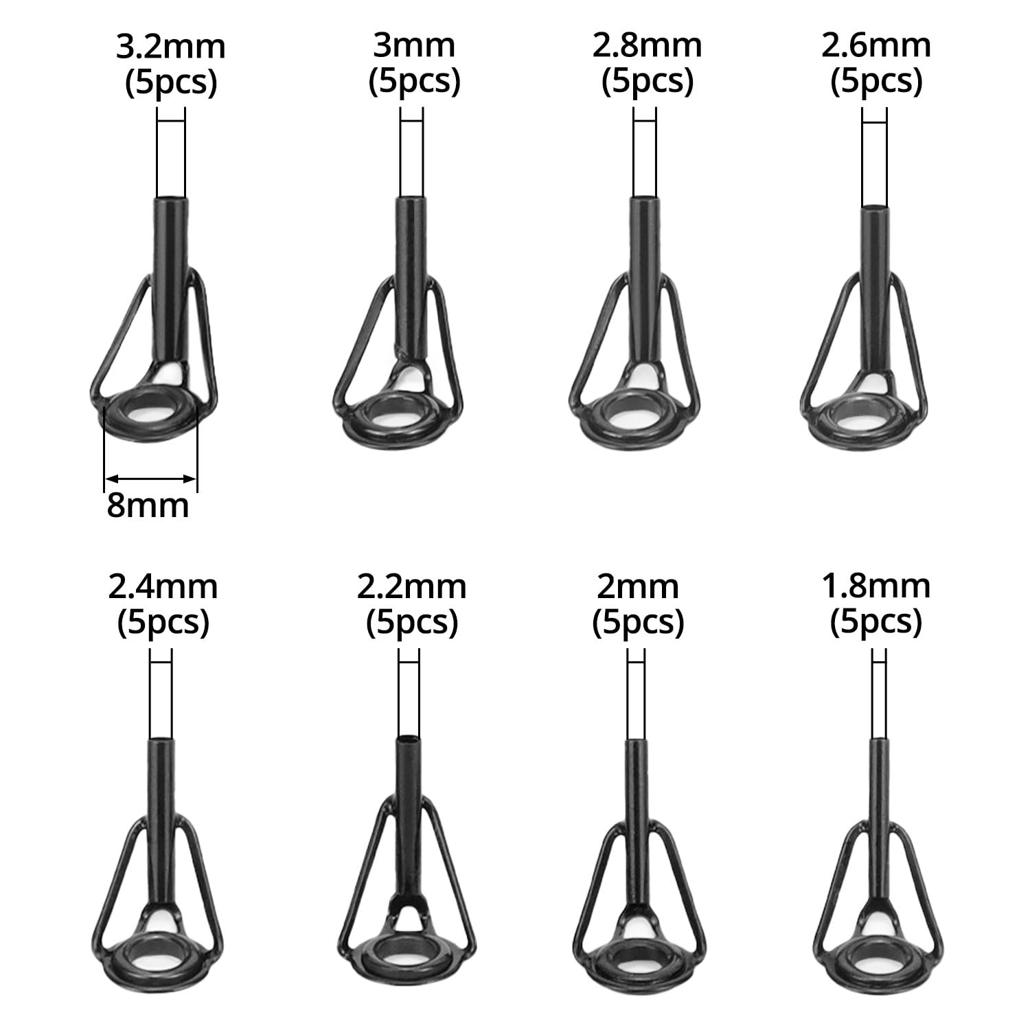 Beatyarmy 8 Guide Per Canna Da Pesca A Doppia Gamba, Kit Di Riparazione - Foto 2