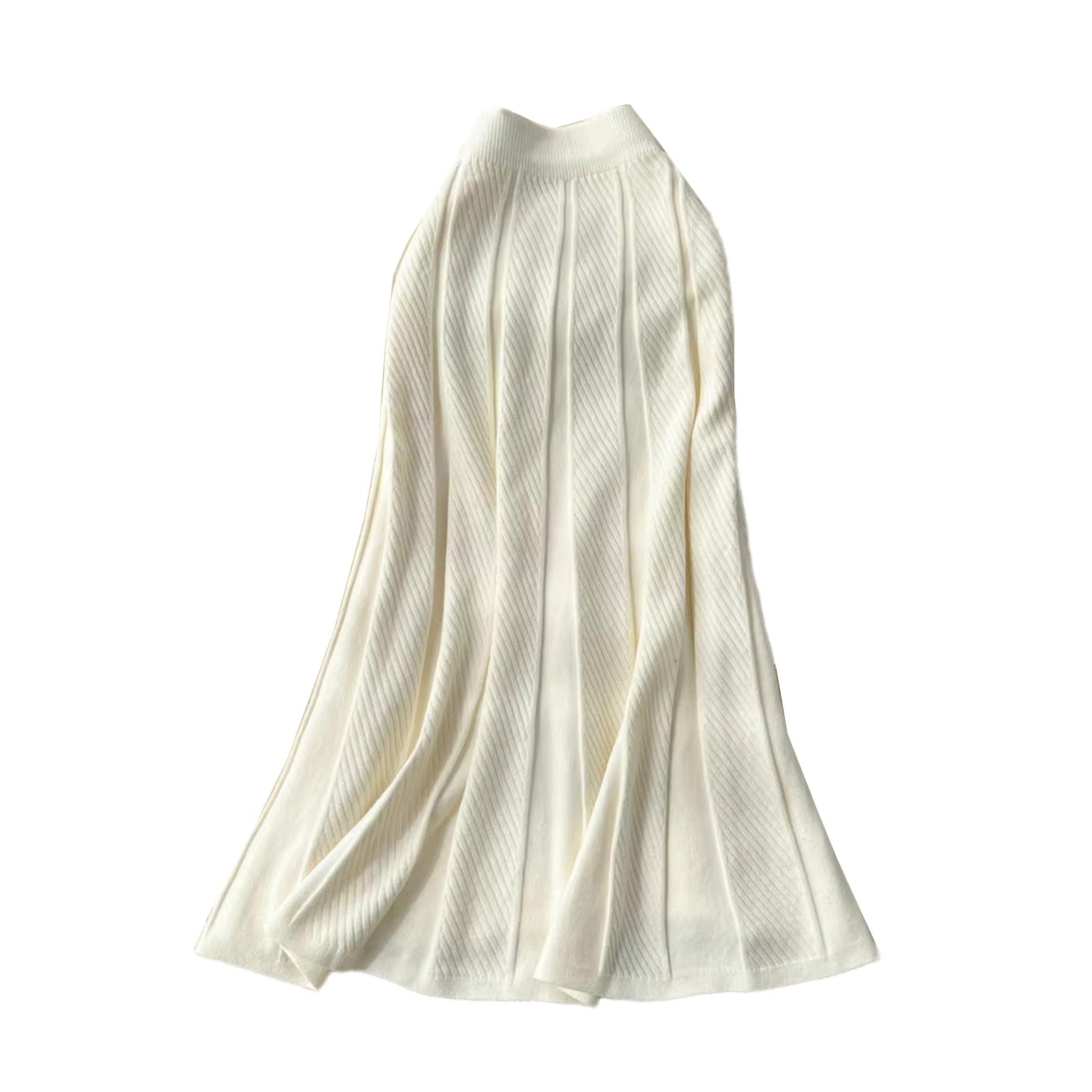 Gonna midi plissettata a vita alta con linea ad A da donna, autunno-inverno