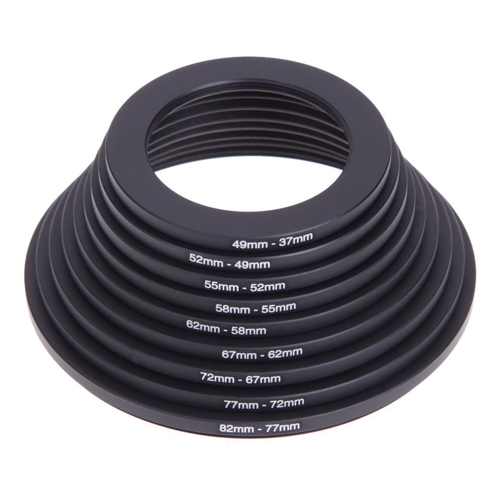 zalati Set di adattatori per anelli filtranti, 18 anelli adattatori in metallo per filtri per lenti fotografiche, 9 anelli Step Up e 9 anelli Step Down