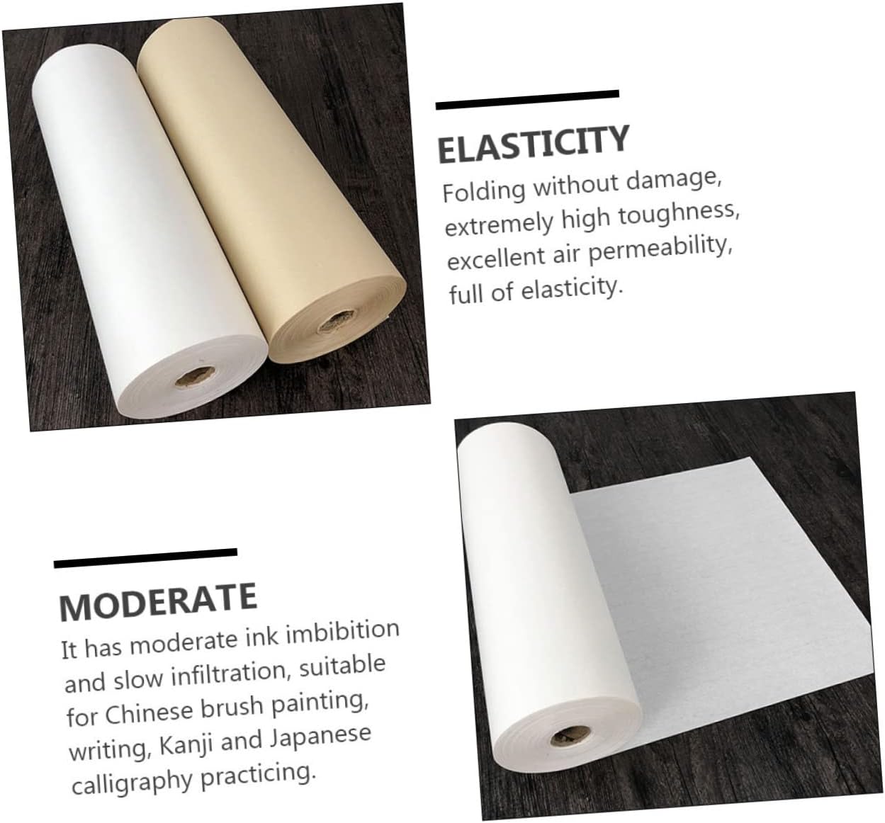 OHPHCALL Thickened Rice Paper Sheets for Art Calligraphy Paper Roll Writing Perfect for Chinese Painting Watercolor