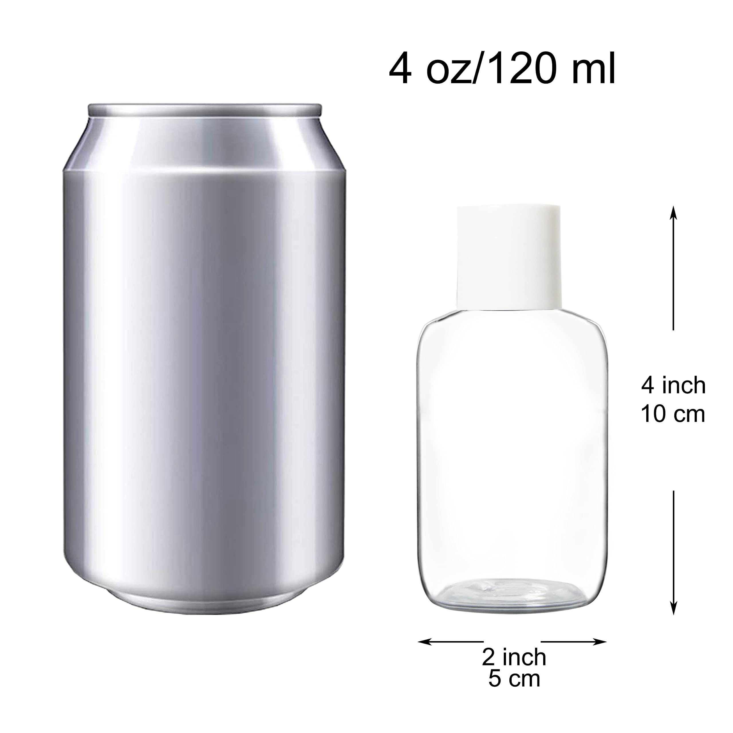 Youngever 12 Pack 4 Ounce Empty Squeeze Containers with Disc Cap, Plastic Bottles with Disc Top Flip Cap, Refillable Cosmetic Bottles, Squeeze Containers (White Cap)