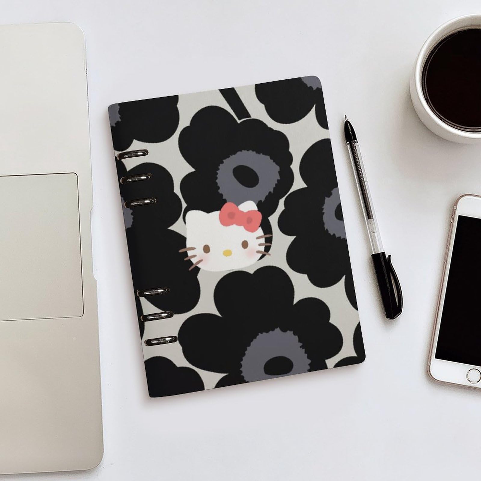 Amazon.co.jp: 花柄 ハローキティ システム手帳 PU ノートメモ帳