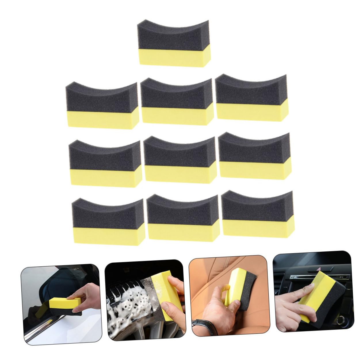 PLAFOPE 5 Set Di Tamponi Per Cera Applicatori Per Pneumatici Spugna Ad Alto Assorbimento Per La Pulizia Dellauto 10 Pezzi * 5