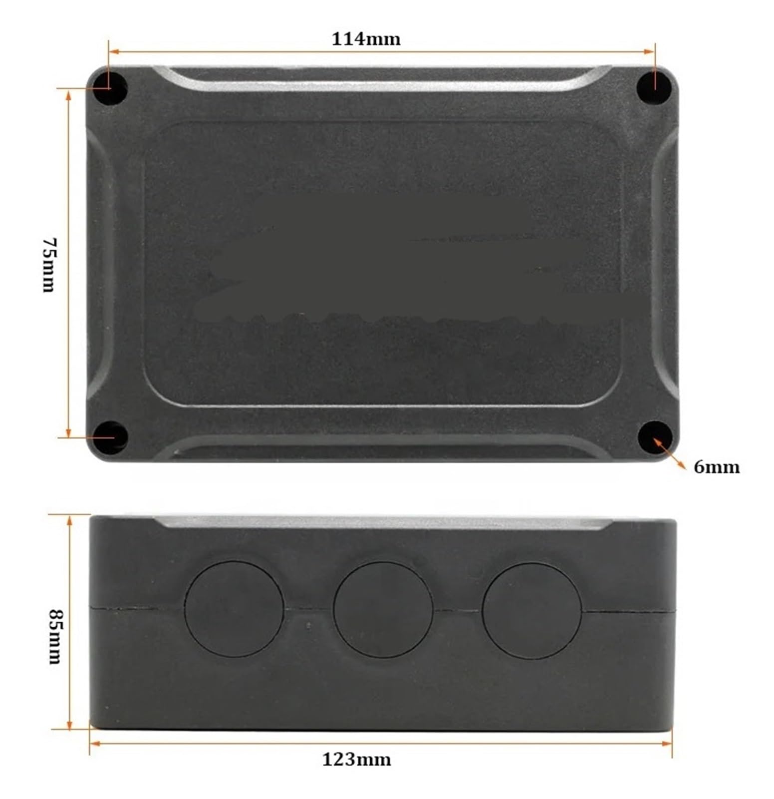Bloque de distribución de energía de 4 Pernos M8, 2 Pernos M10, Barra colectora de Cobre de 500A, Placa de latón Puro de 6MM con Cubierta Impermeable Negra(Black)