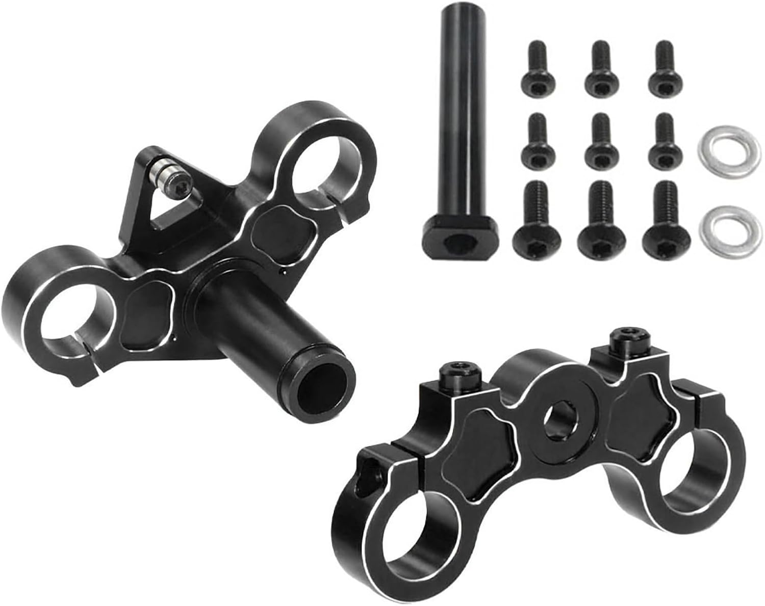 DAGIJIRD Black Triple Clamp Set for Losi 1/4 Promoto-MX Motorcycle RTR, FXR LOS06000T1 Upgrade