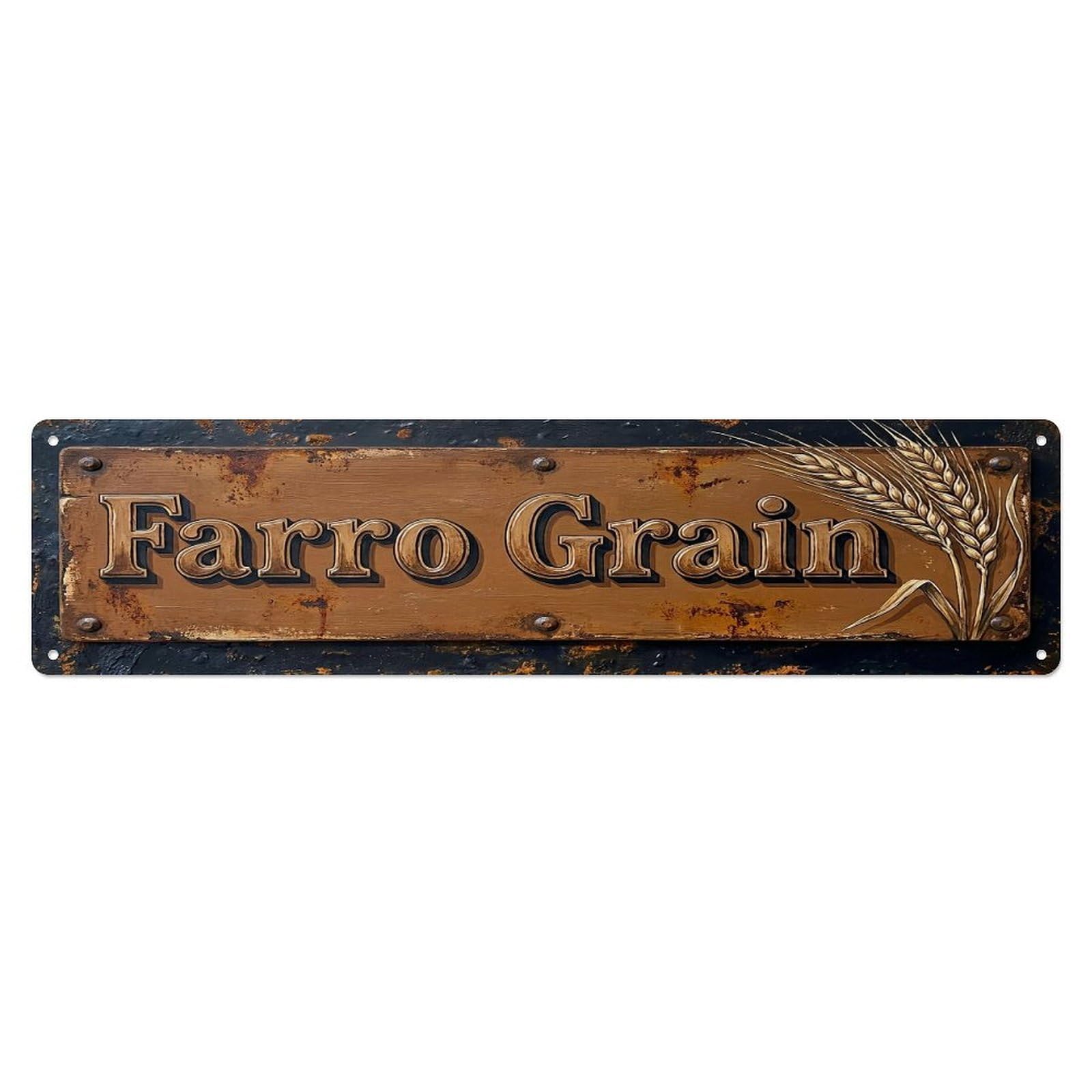 Vintage Farro Grain Hearty Farmhouse Metal Tin Sign