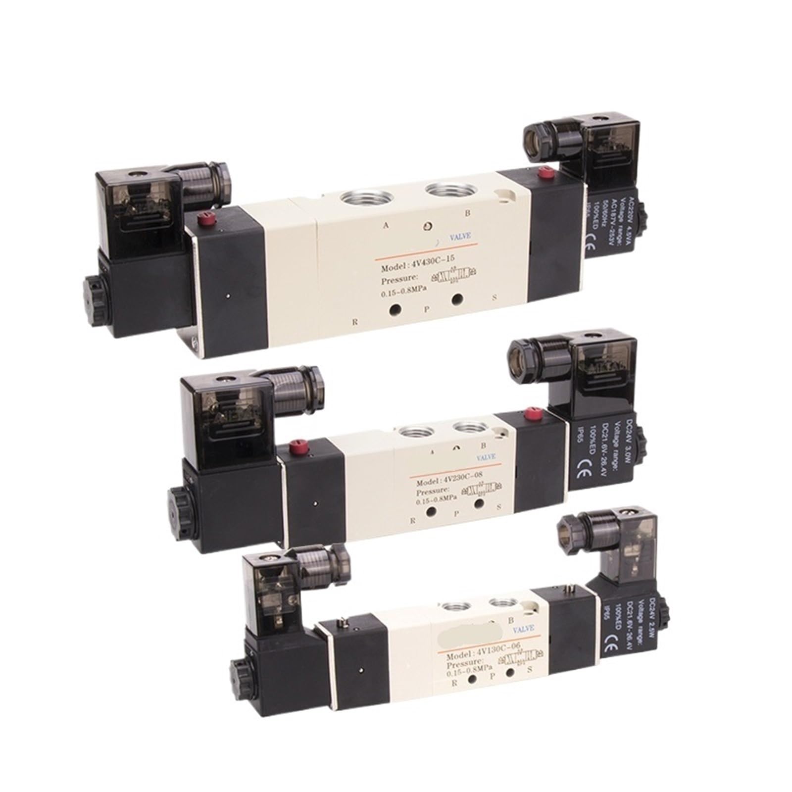 1pc Solenoid Valve 4V Series 4V230-08 4V230C 4V230E 4V230P-08/06 A/B(4V230C-06,AC220V)