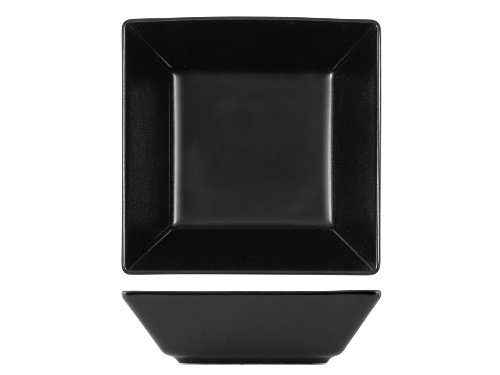 H&H Boston Juego de 6 Platos Cuadrados Hondos, Gres Negro 17x17