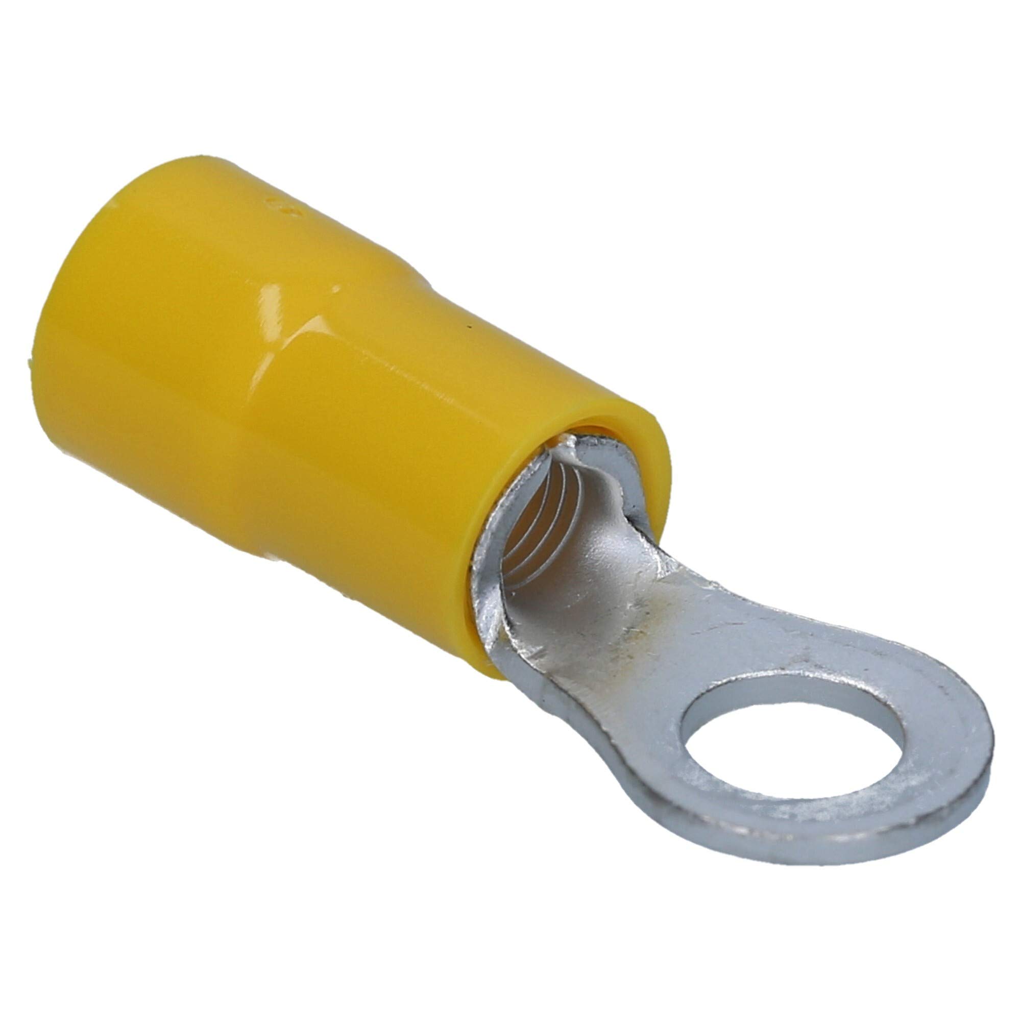 Cembre GF-M6 Lot de 100 Cosses à Œillet Isolées Jaunes 4-6 mm² | Connecteurs à sertir M6 en laiton étamé, qualité industrielle pour câblage électrique voiture, camion et maison.