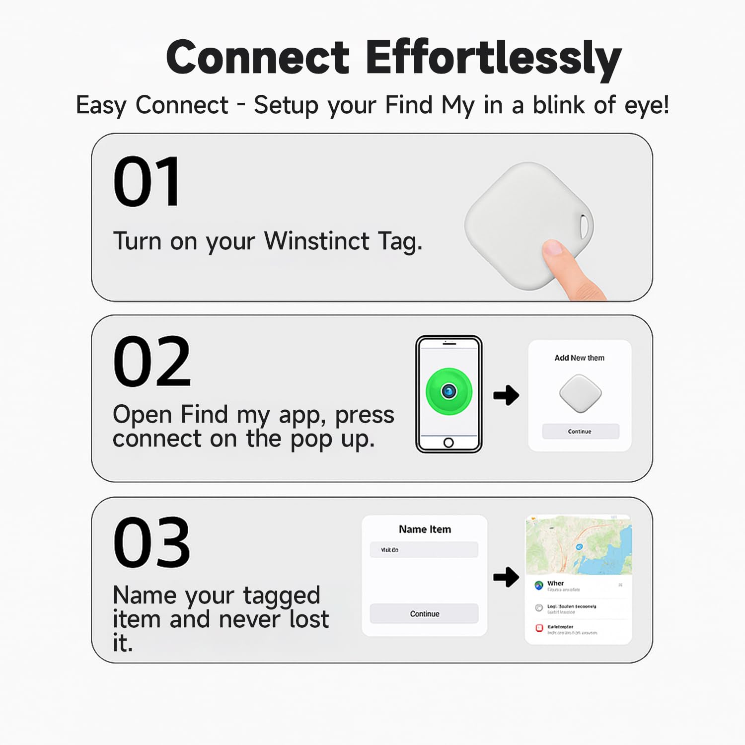 Smart Tags Lot de 2 traceurs compatibles avec Apple Find My (iOS 14.6 et versions ultérieures), localisateur de clés et localisateur d'articles pour sac à dos, valises, animaux de compagnie