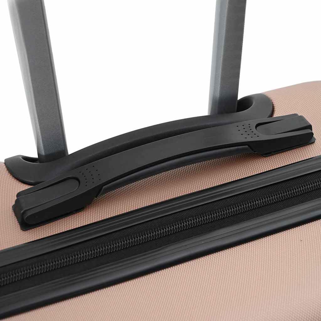 vidaXL Walizka 3 pcs Różowe złoto 50 x 31 x 78 cm Plastik ABS, Towarzysz podróży, wytrzymała, prostokątna walizka, bagaż, torba na lot, organizator na weekend