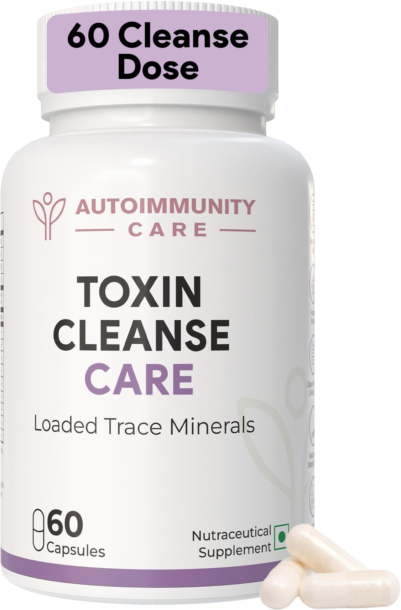Autoimmunity Care: Toxin Cleanse Care - Advanced Detox Cleanse,Detoxification, Digestion, Powerful Binders, Heavy Metals Detox, Removes Toxins, Parasites, Infections & Microbial Debris | 60 Capsules