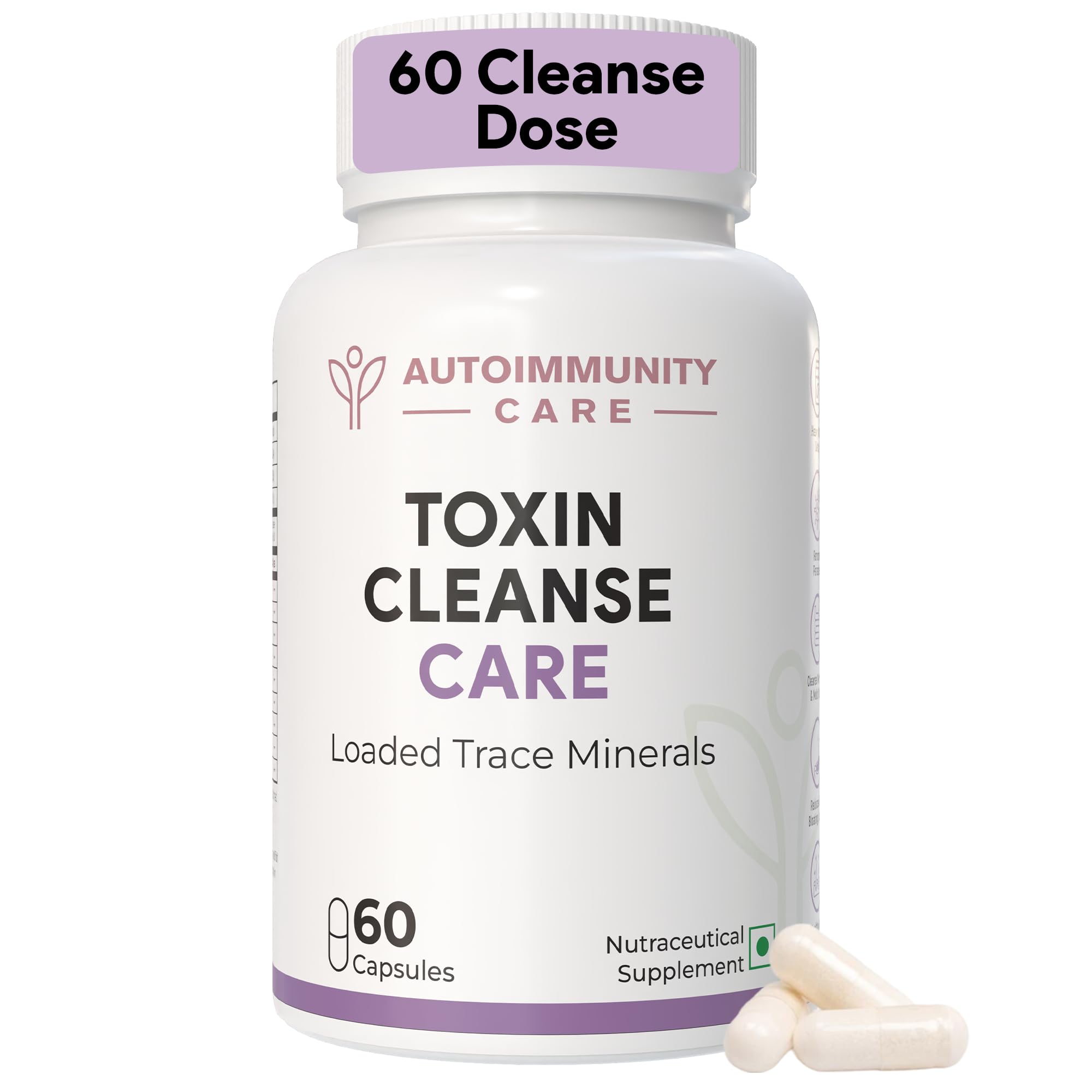 Toxin Cleanse Care - Advanced Detox Cleanse,Detoxification, Digestion, Powerful Binders, Heavy Metals Detox, Removes Toxins, Parasites, Infections & Microbial Debris | 60 Capsules
