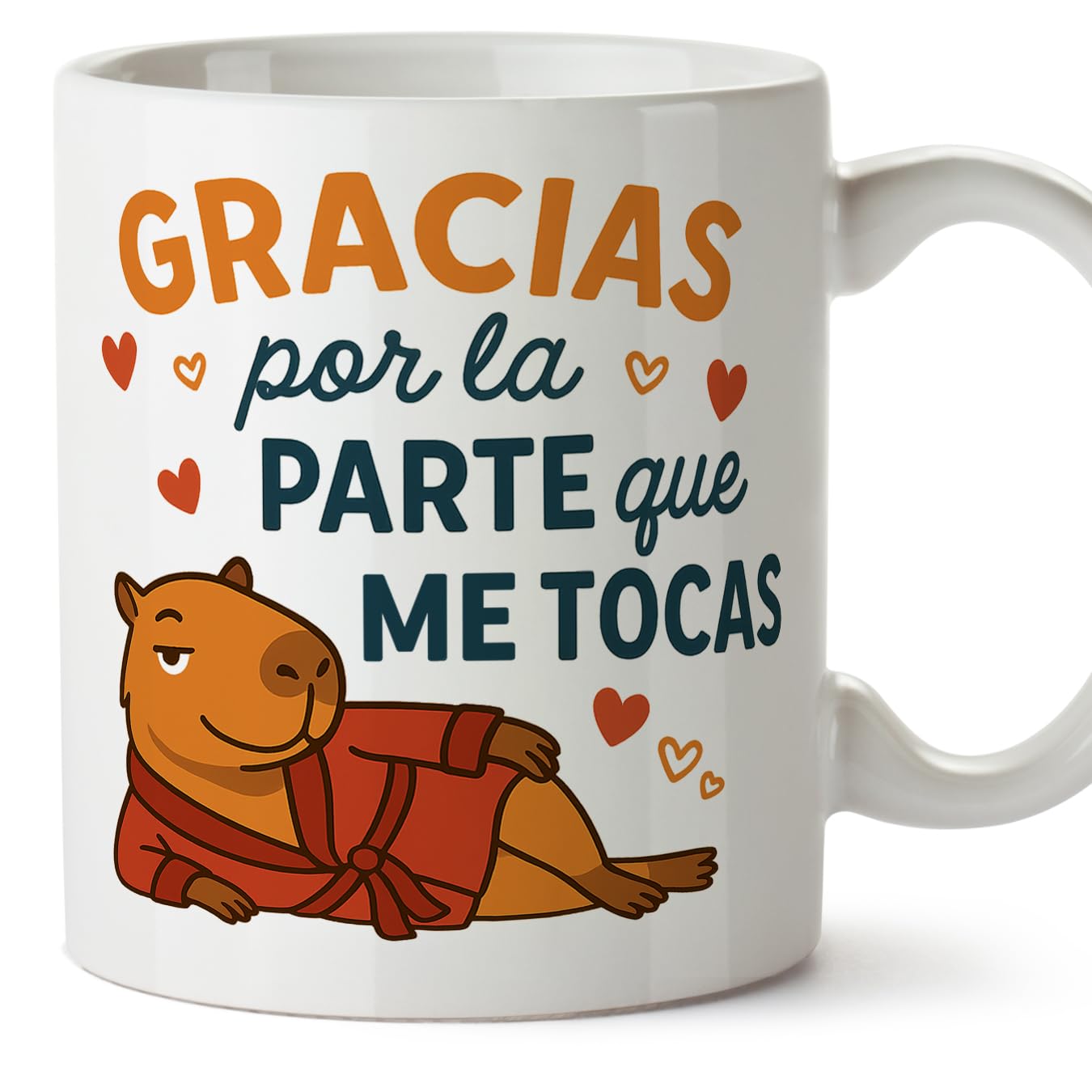 MUGFFINS taza graciosa San Valentín | Mug tazas originales para regalar enamorados capibaras amor | Gracias por la parte que me tocas en español capylove v2