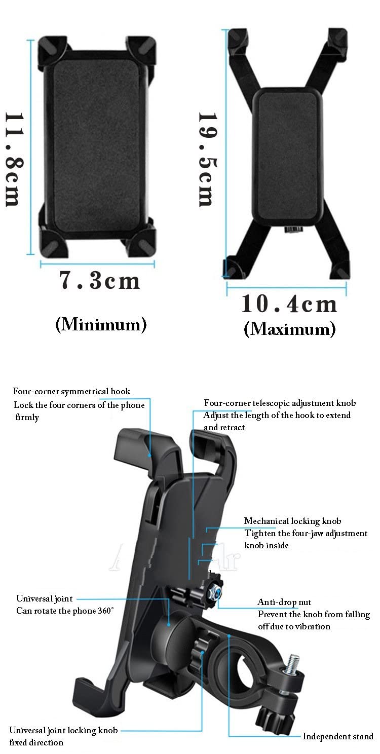 Uchwyt na telefon motocyklowy Wodoodporny rower ze stopu aluminium Uchwyt na telefon rowerowy Uchwyt na kierownicę motocykla Antypoślizgowy uchwyt na telefon komórkowy