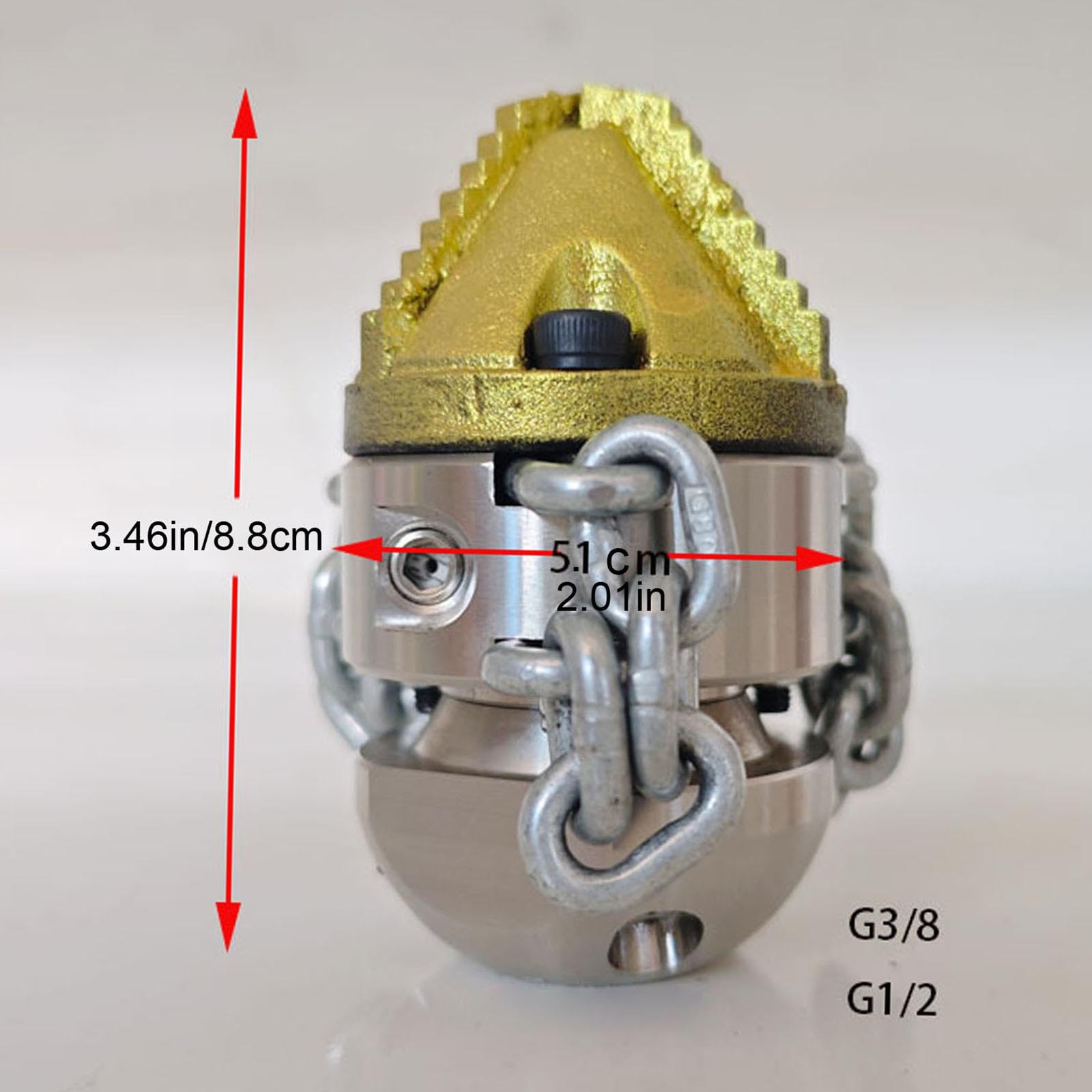 Giratoria para Hidrolavadora de Desagües, Punta de Limpieza de Desagües, de Chorro de Desagüe de Conexión Rápida para Cocina Y Baño, Rosca Interior 14,95 mm.