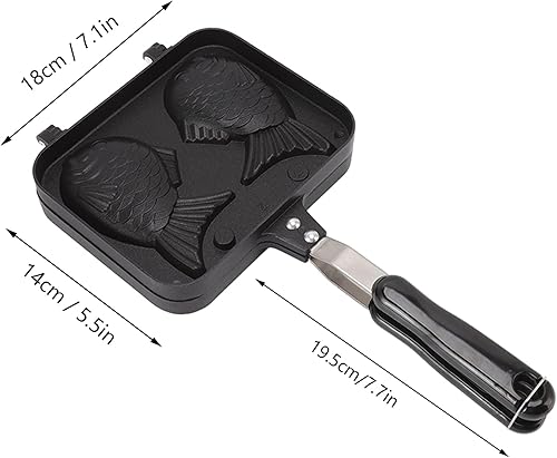 Miniatura 4 de Syuanmuer Taiyaki Pan Maker Waffle Pan Double PanDouble Sided Fish Shaped Cake Pan for Home DIY Cooking Party Dessert