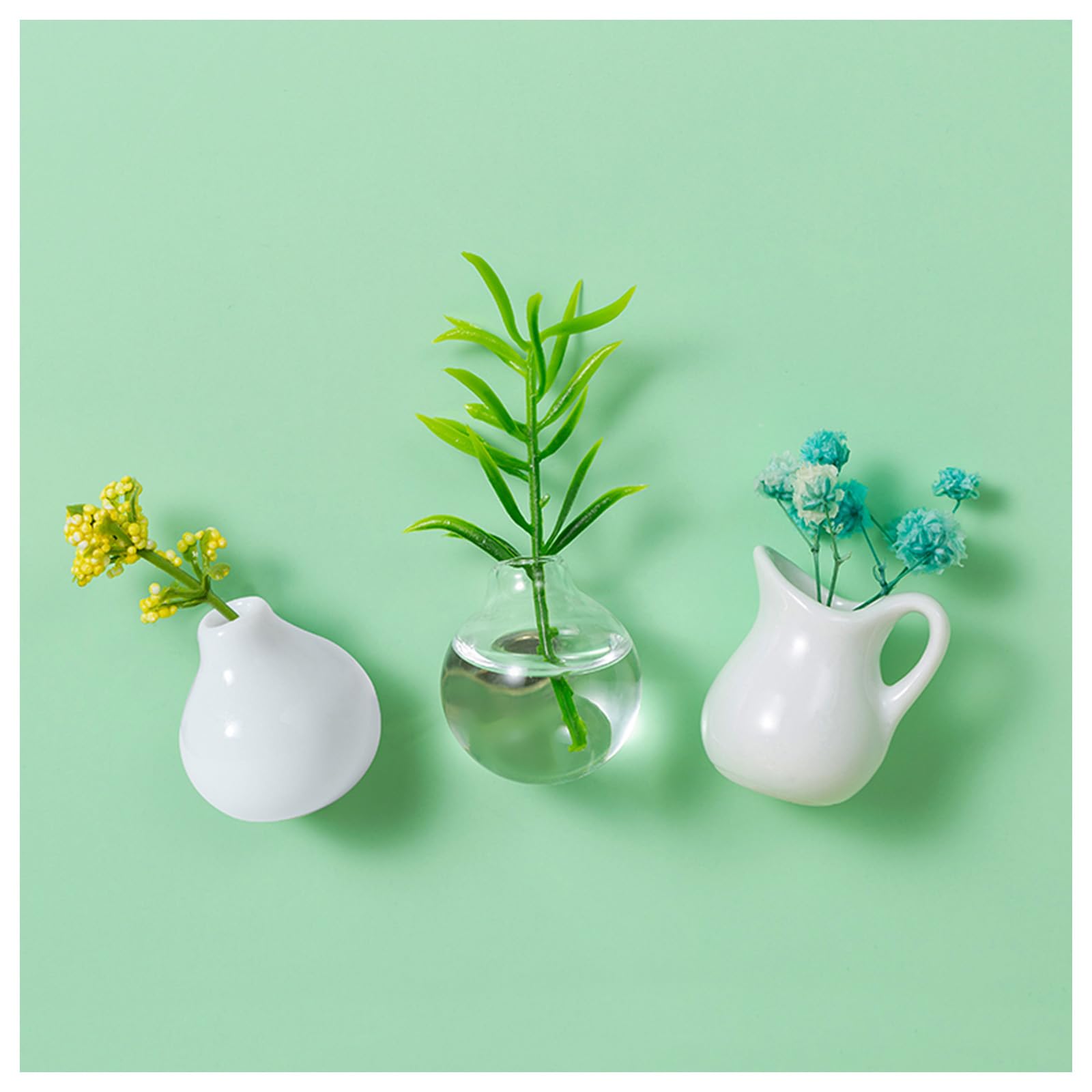 8 Aimants Frigo Mini Vases En Céramique - Déco 3D Pour Plantes