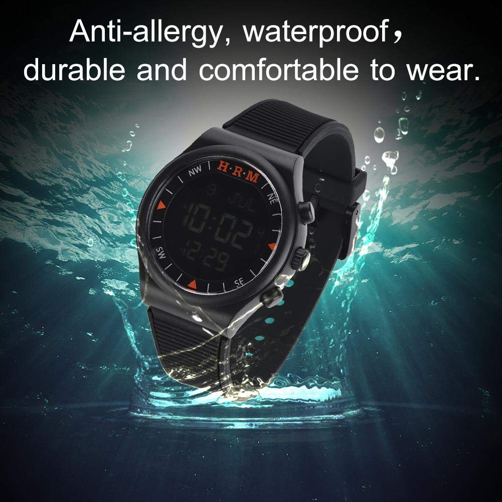 Walfront Orologio sportivo moderno anallergico impermeabile Azan musulmano con preghiera e bussola nero, nero, 1 unità (confezione da 1), moderno, nero, 1 Unité (Lot de 1), Moderno