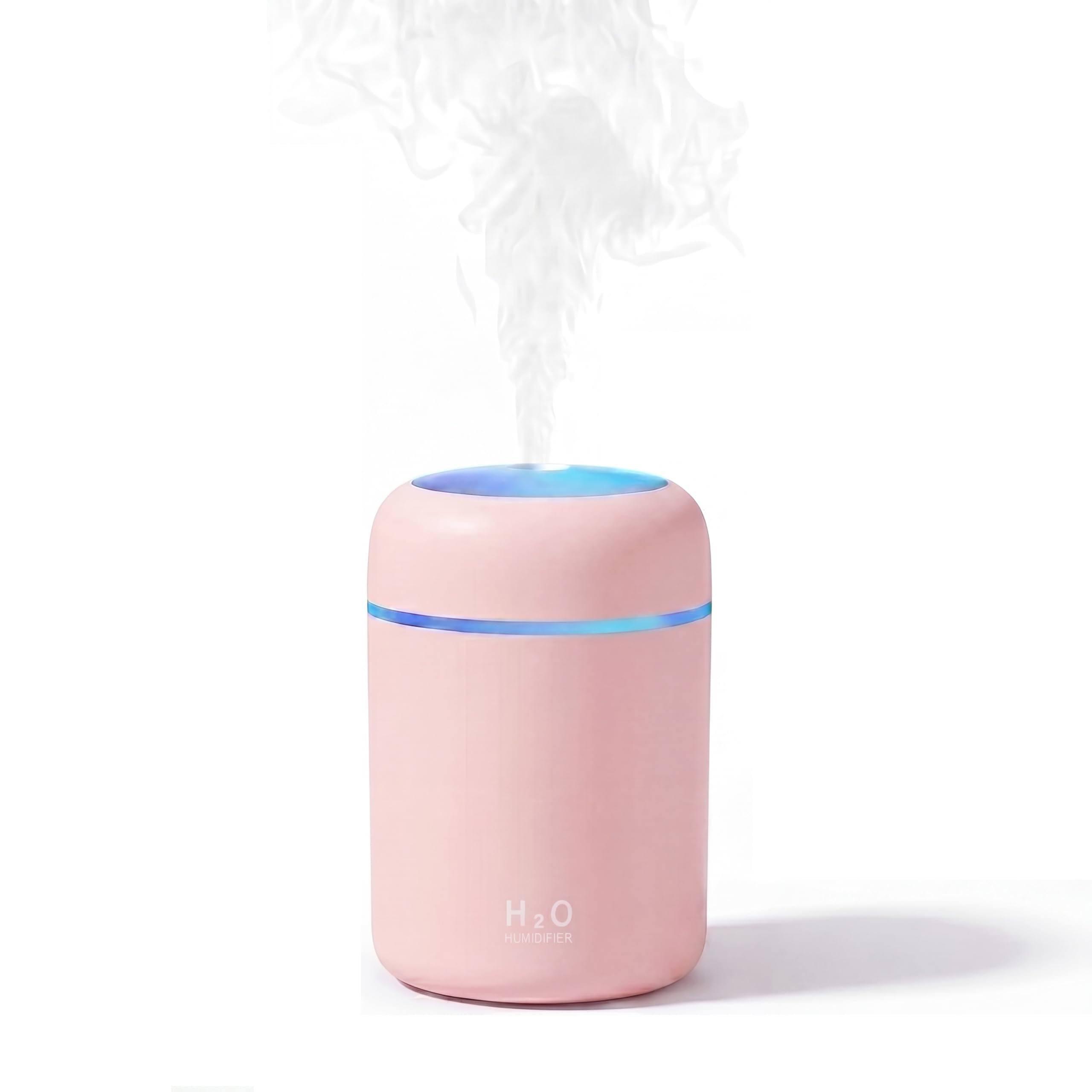 Humidifier for Room Moisture, 300ML Mini Cool Mist Ultrasonic Air Humidifier for Bedroom, Car, AC Room & Home with Colorful LED Night Light, USB-C Powered, Quiet, Auto Shut-Off (PINK)-image-29