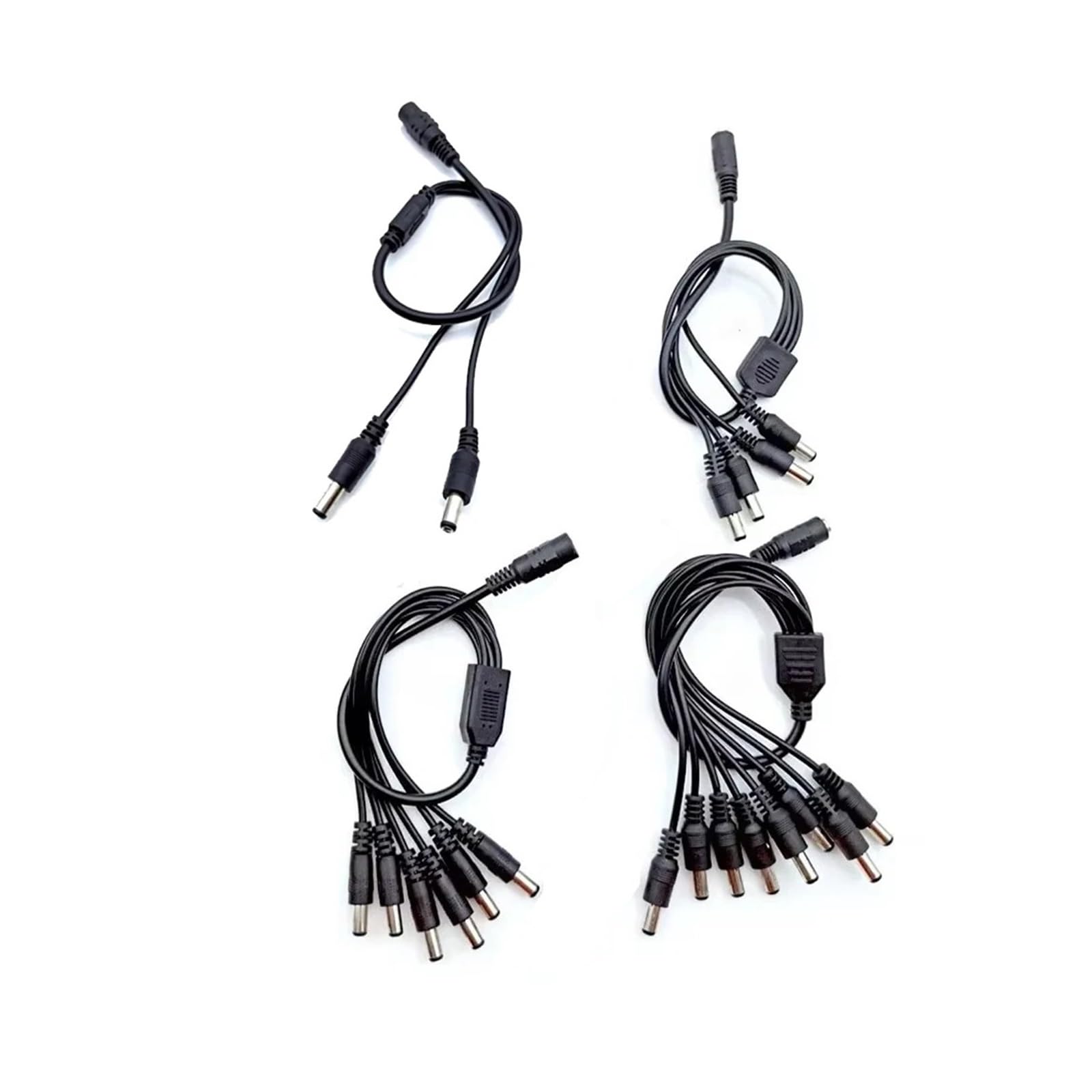 Cable de alimentación divisor 1 a 8 con conectores de 2,1 x 5,5 mm para cámaras de vigilancia