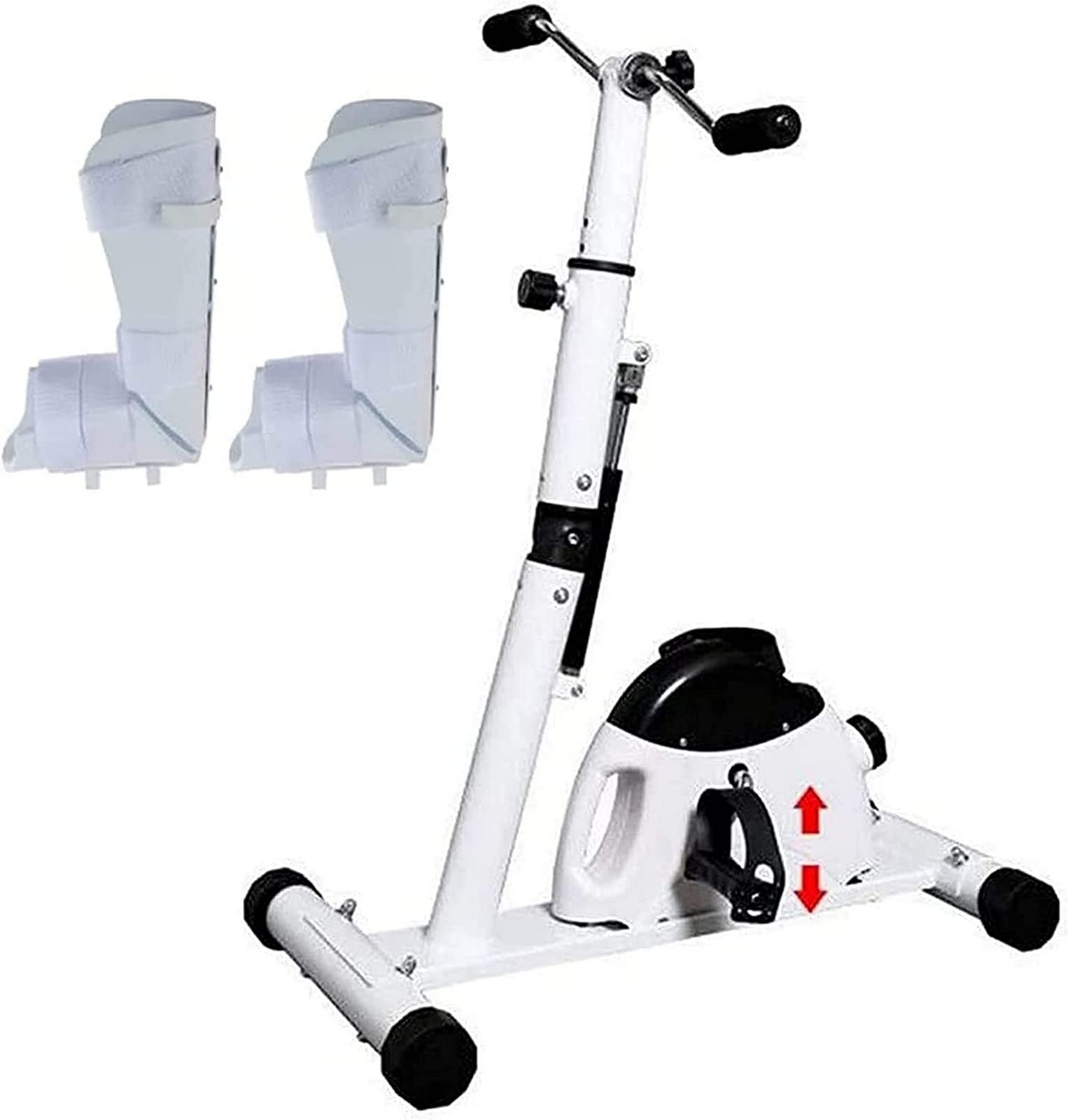 Pedal eléctrico Mini máquina de rehabilitación Ejercitador de pedal para brazo pie, equipo de rehabilitación de carrera de resistencia ajustable Ejercitador portátil Bicicleta Ejercicio de pierna Mini