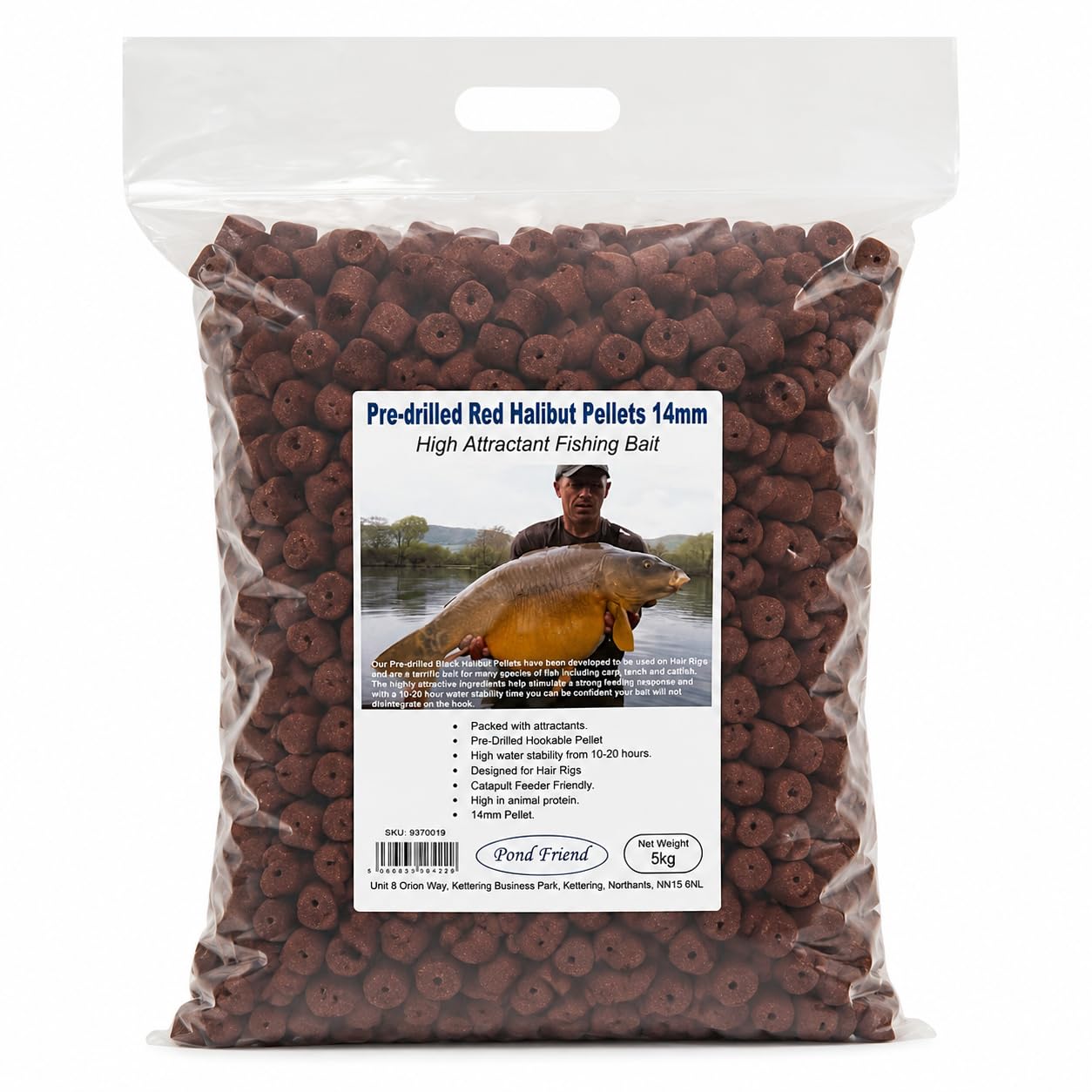 Pond Friend Pre Drilled Red Halibut Carp Fishing Bait 14mm 5kg
