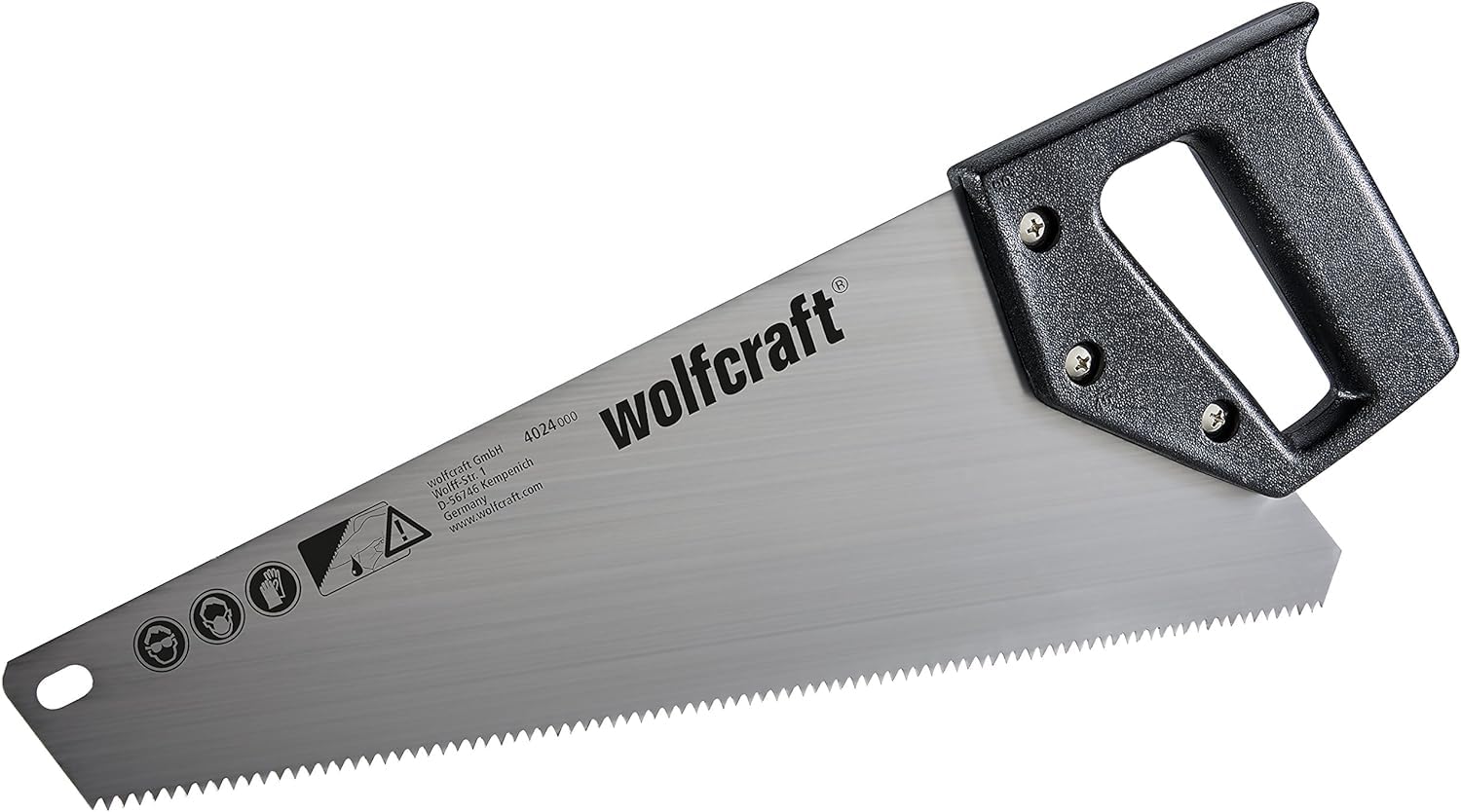 Wolfcraft 6948200 Fausse équerre avec boîte à onglet fonction 2-en-1 noir & 4024000 Scie Égoïne Hcs argent