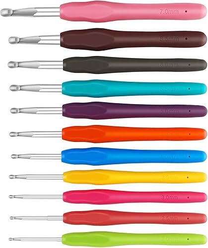 Dasonwin Juego de ganchos ergonómicos de ganchillo, ganchos de agarre cómodos para artritis, kit completo de principiantes a expertos, incluye