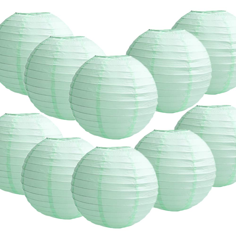 Time To Sparkle Mint Green 10 Pack Tissue Paper Round Lanterns Lampshade Lamp Shade Wedding Birthday Party Decoration | 12"(30Cm) |
