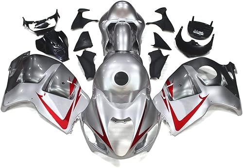 FLPRO - Carenados completos de plástico ABS blanco plateado para Suzuki 1997-2007 GSXR1300 Hayabusa 1997 1998 99 00 2001 02 03 2004 05 2006 2007