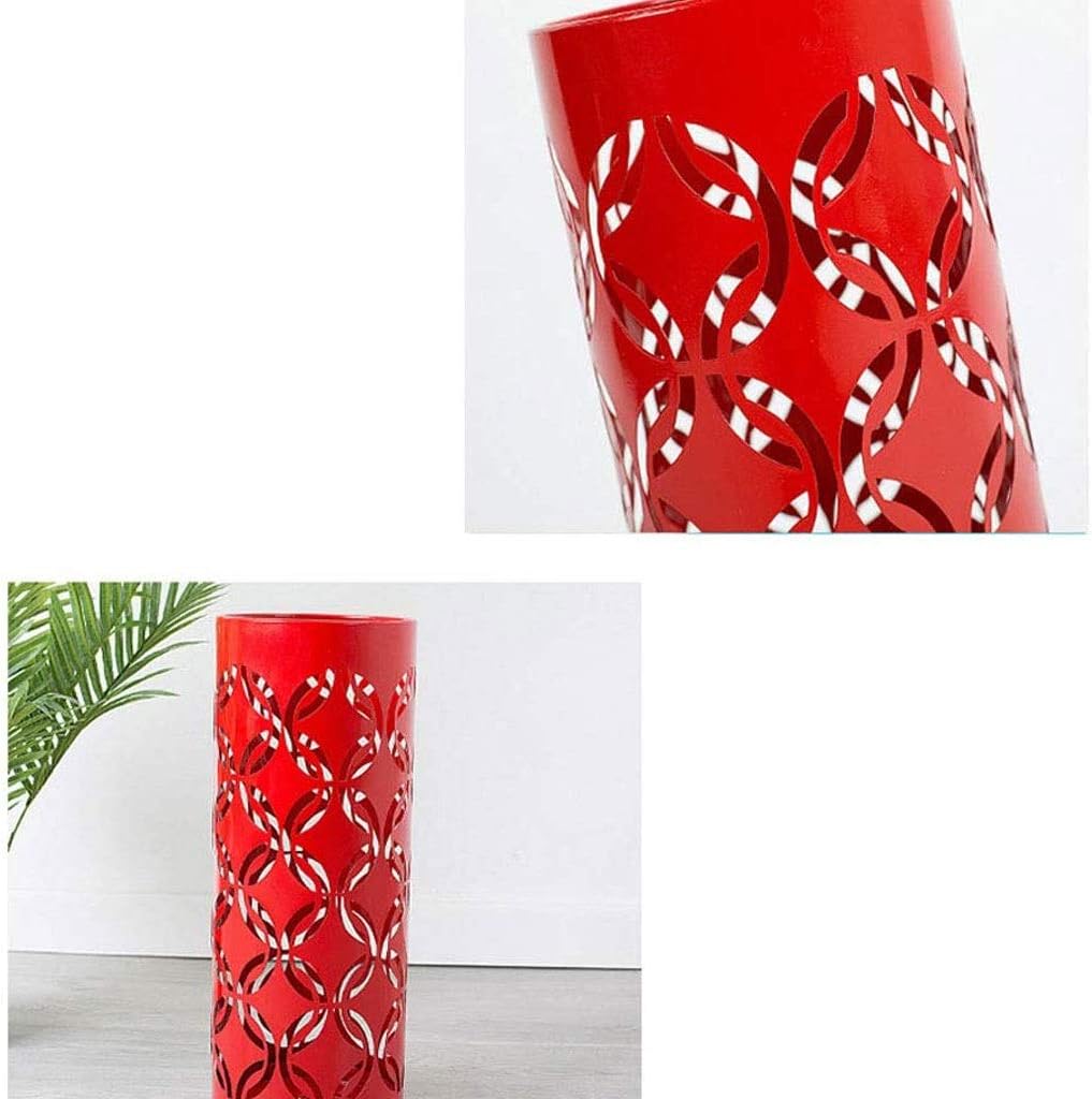 Red Umbrella Racks, Commercial Multi-Function Umbrella Stand, Spherical Metal Hollow, Umbrella and Crutches Storage Rack