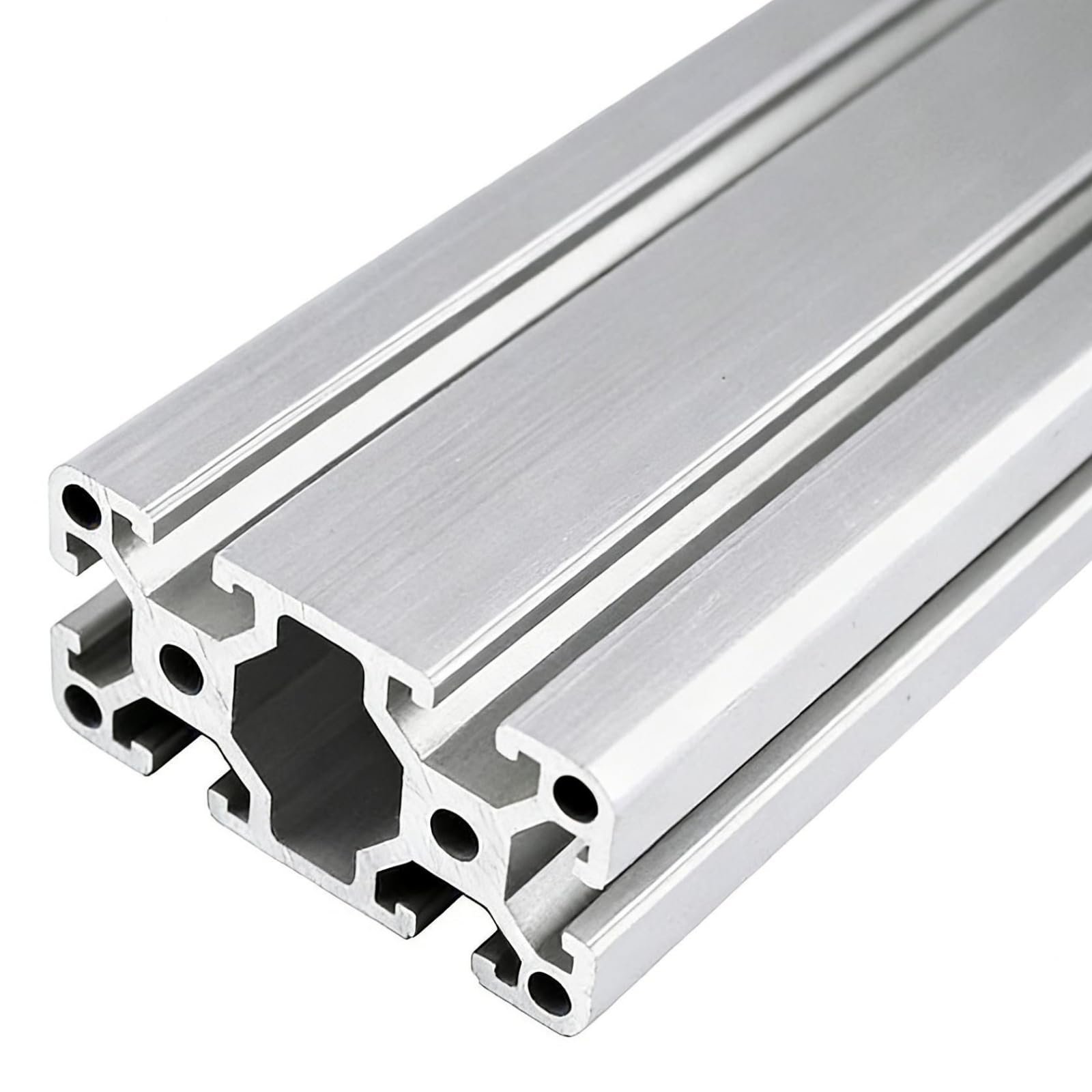 4080 600mm 1 Stück Aluminium Extrusion Profil T Typ Silber | Europäischer Standard Eloxierte Linearschiene Aluminiumprofilextrusion für DIY 3D-Drucker und CNC-Maschinen