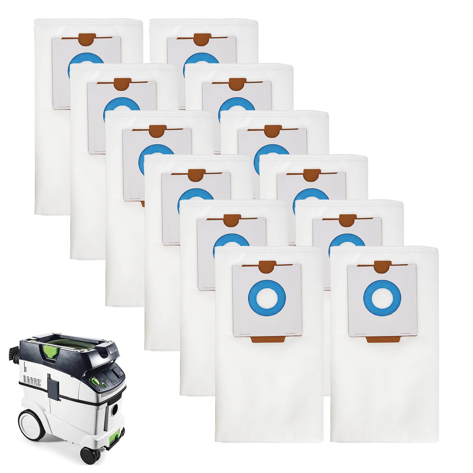 12 pezzi sacchetti per aspirapolvere Festool 496186 SC FIS-CT36, CT 36/CTM 36 E/CTL 36 E,sacco filtro di grande capacità Dust Extractor ricambi accessori SC FIS-CT
