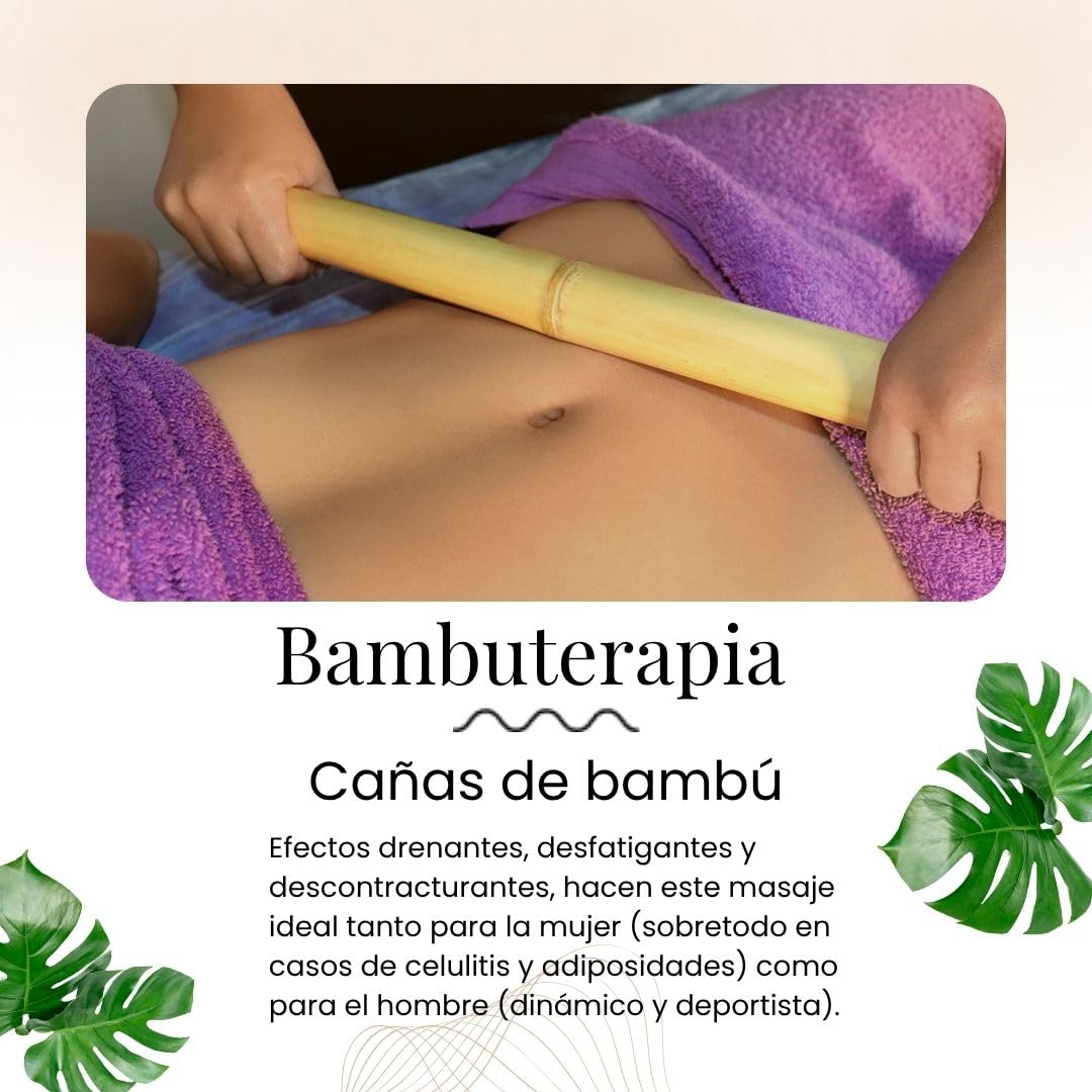 Kit Bambuterapia Prime | Kit Masaje Corporal 3 piezas | Ideal para Masajes | Maderoterapia | Bambuterapia | Efecto Drenaje | Reactiva la Circulación