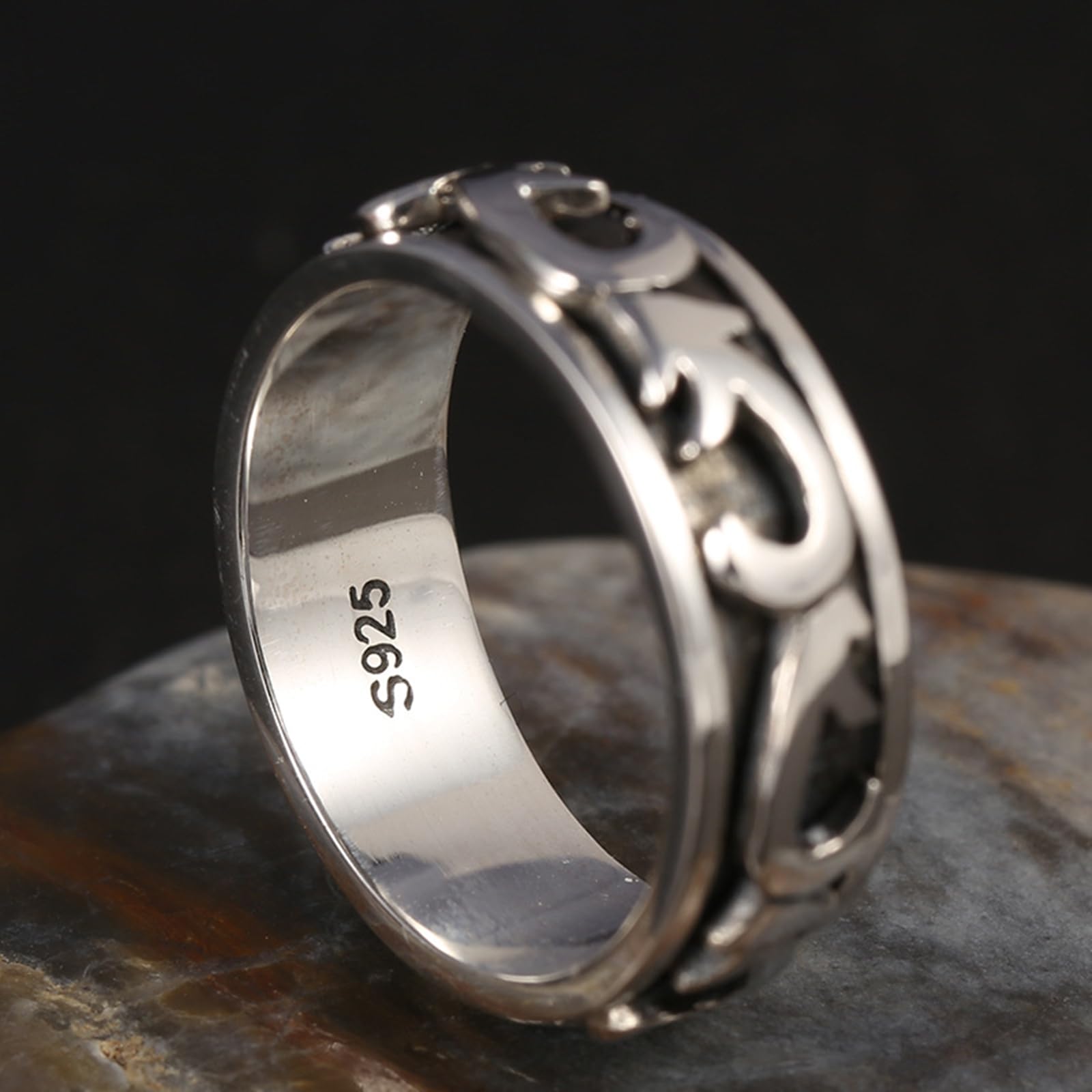 Bague en Argent 925 pour Homme Anti Stress