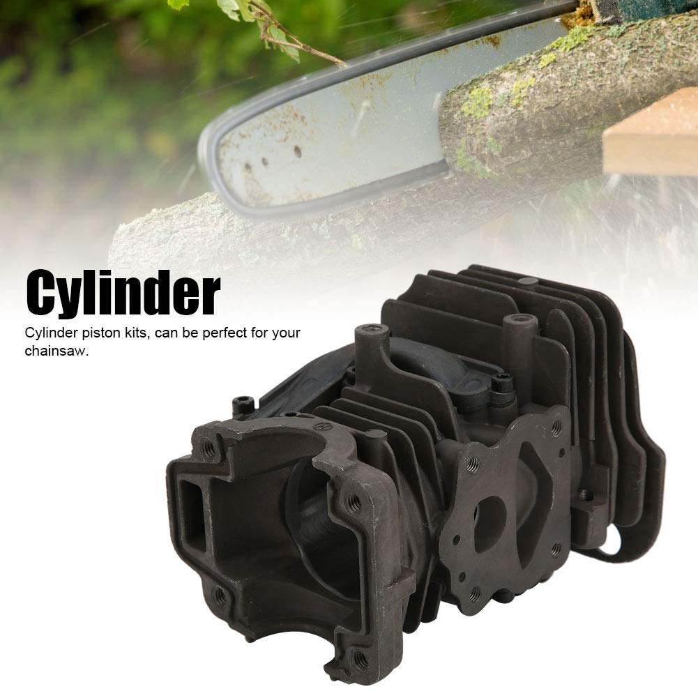 Juego de pistón de cilindro de motosierra Accesorio de hardware de precisión de alta calidad para 450 Construcción de motosierra Aluminio fundido duradero Cromado 44 mm Diámetro del pistón
