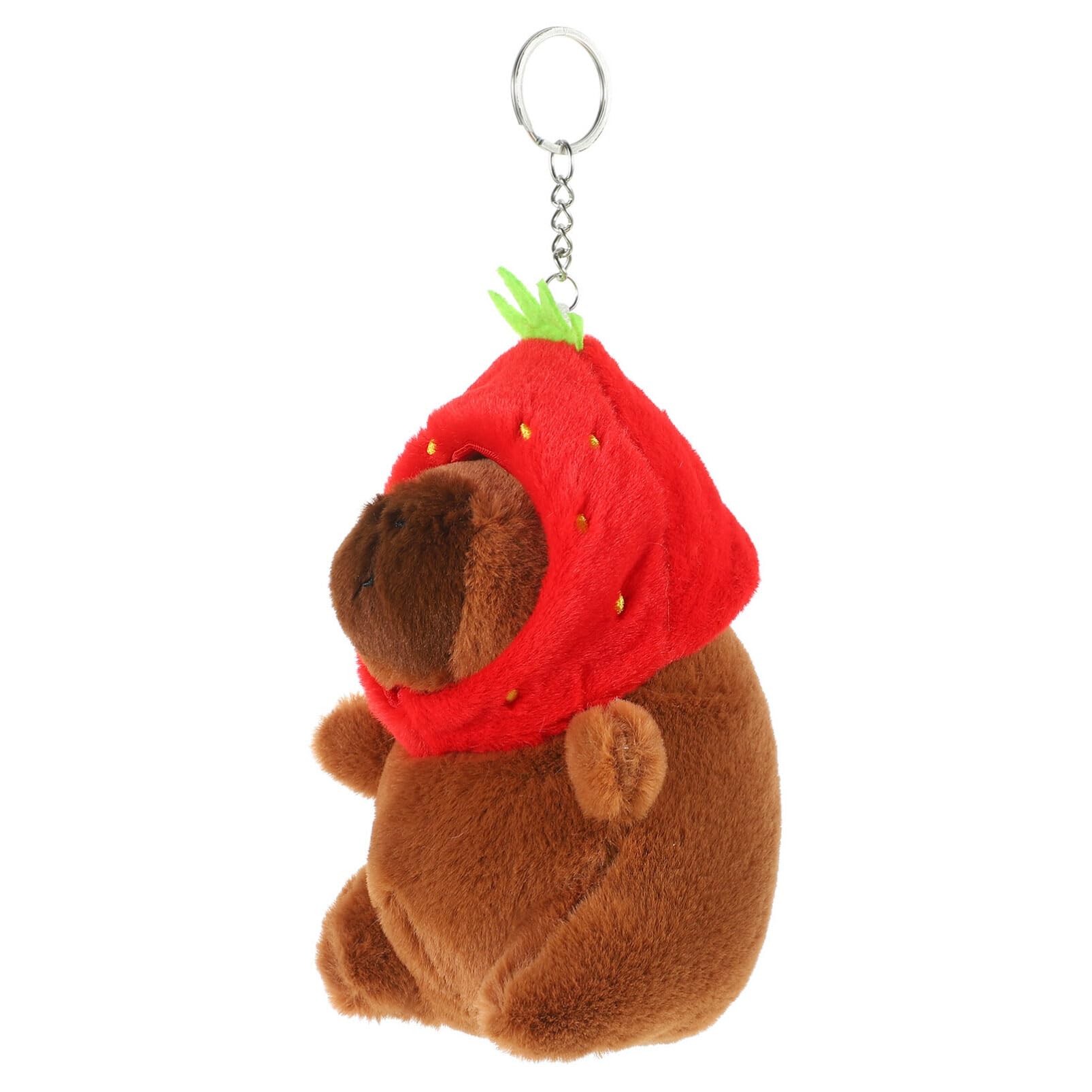 Amazon｜Alasum カピバラ ぬいぐるみ 動物 キーホルダー イチゴ 小さい 