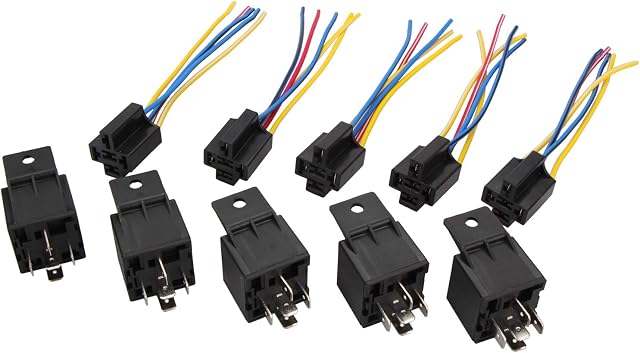 Twilight Garage 5PCS Car Relays, 12V DC SPDT 30/40 AMP 5-Pin Changeover Relay WITH Socket Holder For Auto Car Truck Van Motorcycle Boat